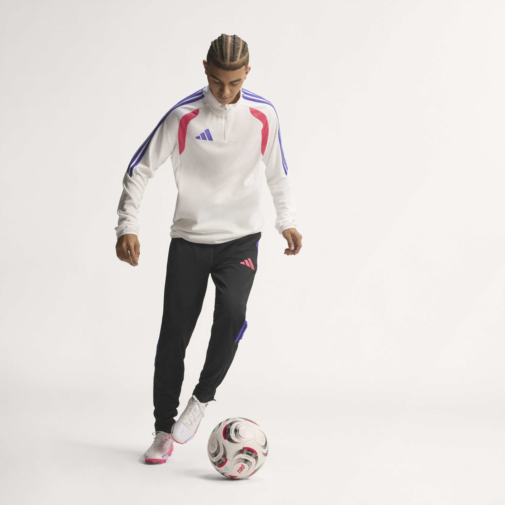 adidas F50 Hyperfast Pro Firm-Ground Low-Top Soccer Cleats - Ftwr White / Solar Purple / Solar Turbo