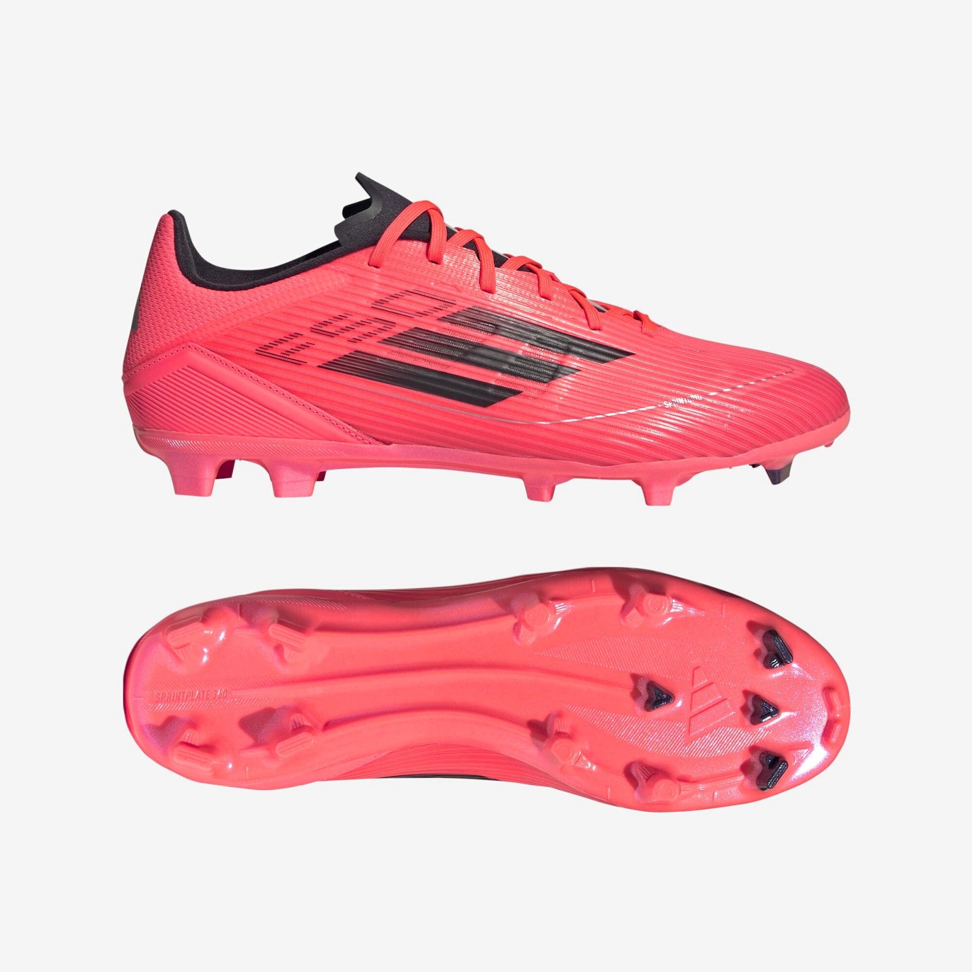 adidas F50 League Firm/Multi-Ground Soccer Cleats - Turbo / Aurora Black / Platinum Metallic