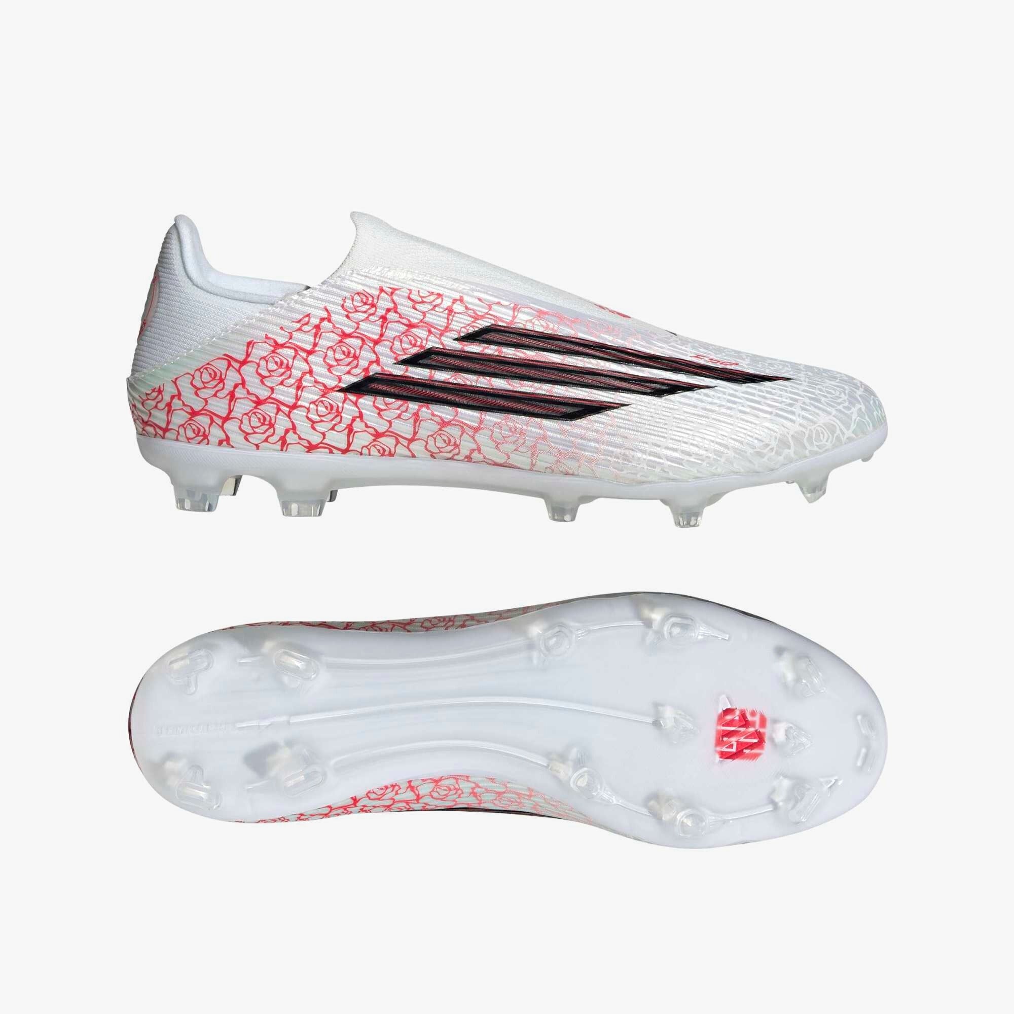 adidas F50 League Laceless LY Firm/Multi-Ground Low-Top Soccer Cleats - Cloud White / Core Black / Lucid Red
