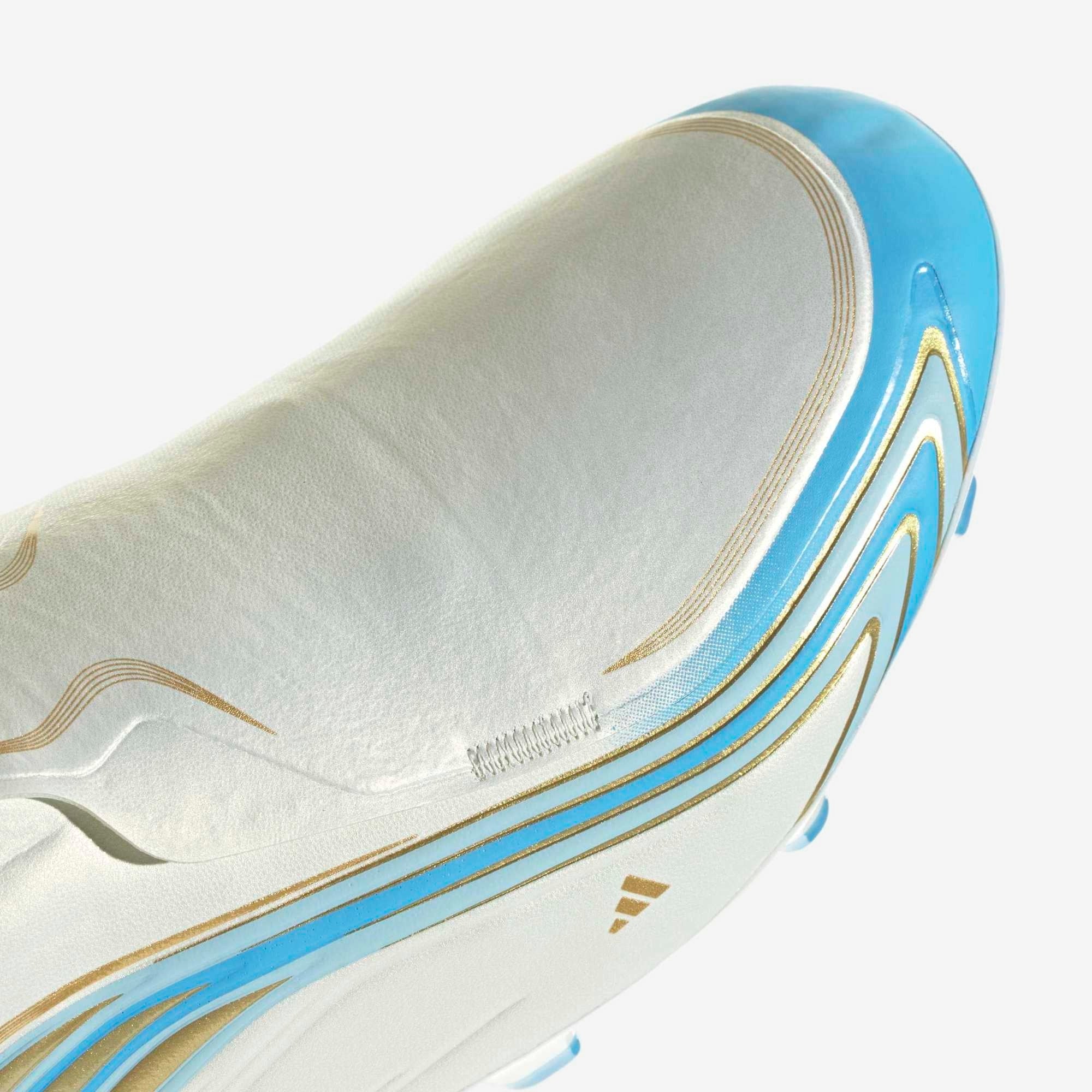 adidas F50 Messi League Firm-Ground Low-Top Soccer Cleats - Ivory / Semi Blue Burst / Icey Blue