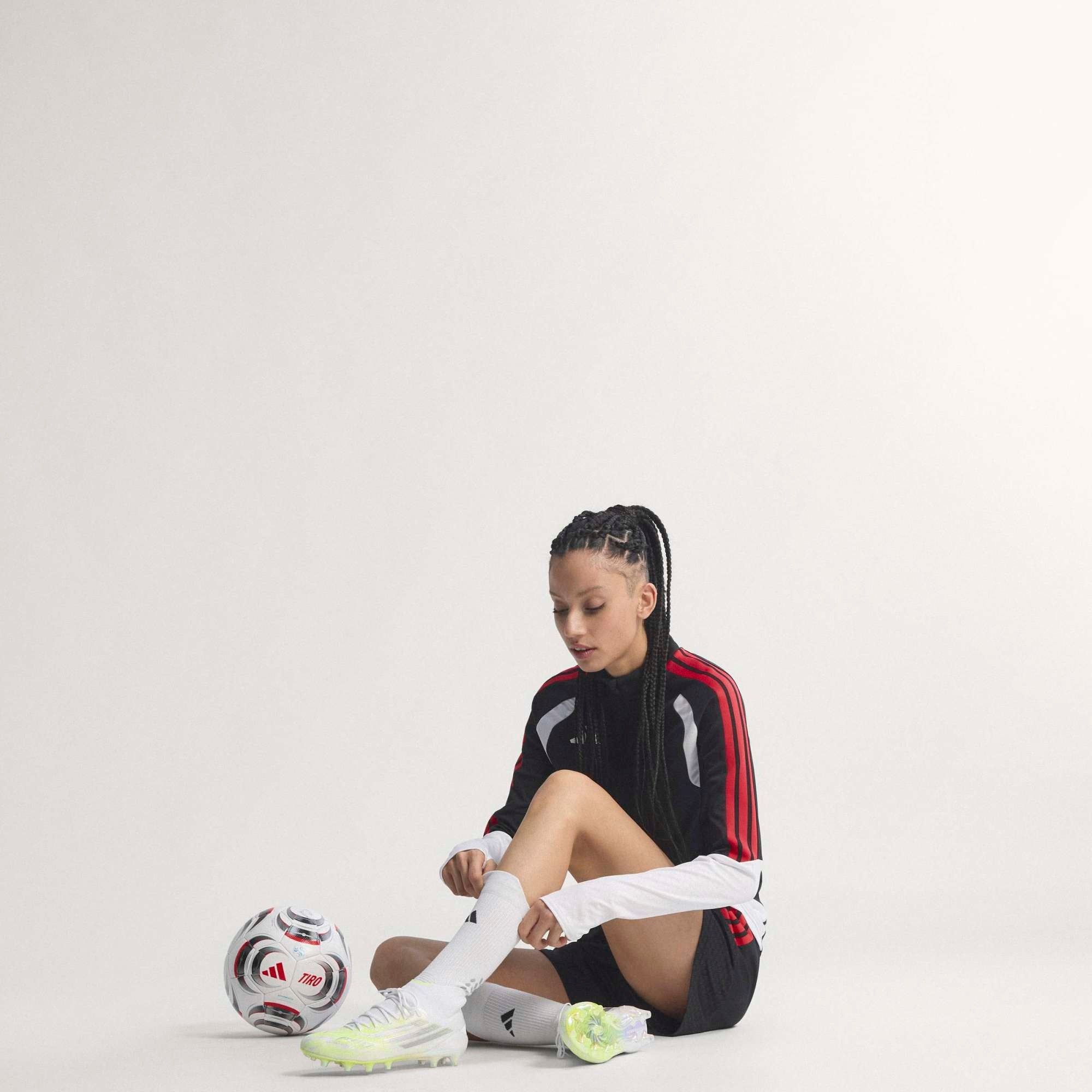 adidas F50 Sparkfusion Elite Mid Cut Firm Ground/Artificial Grass Soccer Cleats - Cloud White / Iron Metallic / Hi-Res Yellow