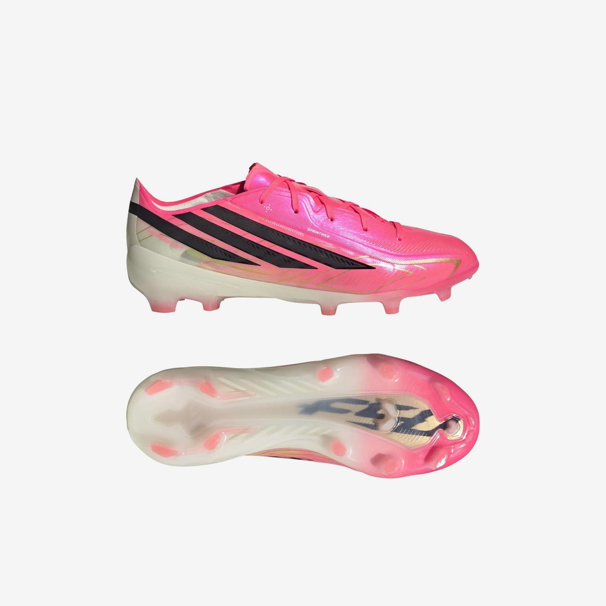 adidas Jr. F50 Hyperfast Elite Big Kids' Firm-Ground Low-Top Soccer Cleats - Solar Turbo / Core Black / Gold Met.