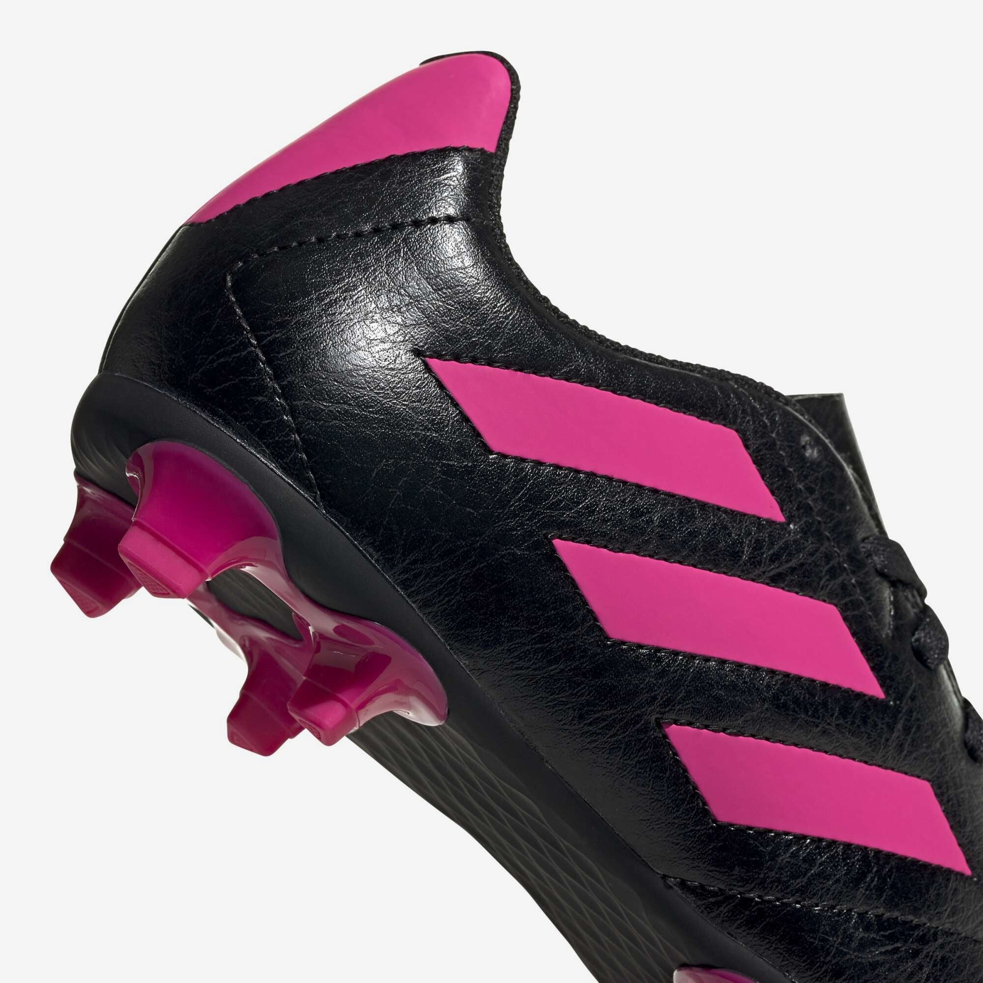 adidas Jr. Goletto VII Little/Big Kids' Firm-Ground Low-Top Soccer Cleats - Core Black / Shock Pink / Shock Pink