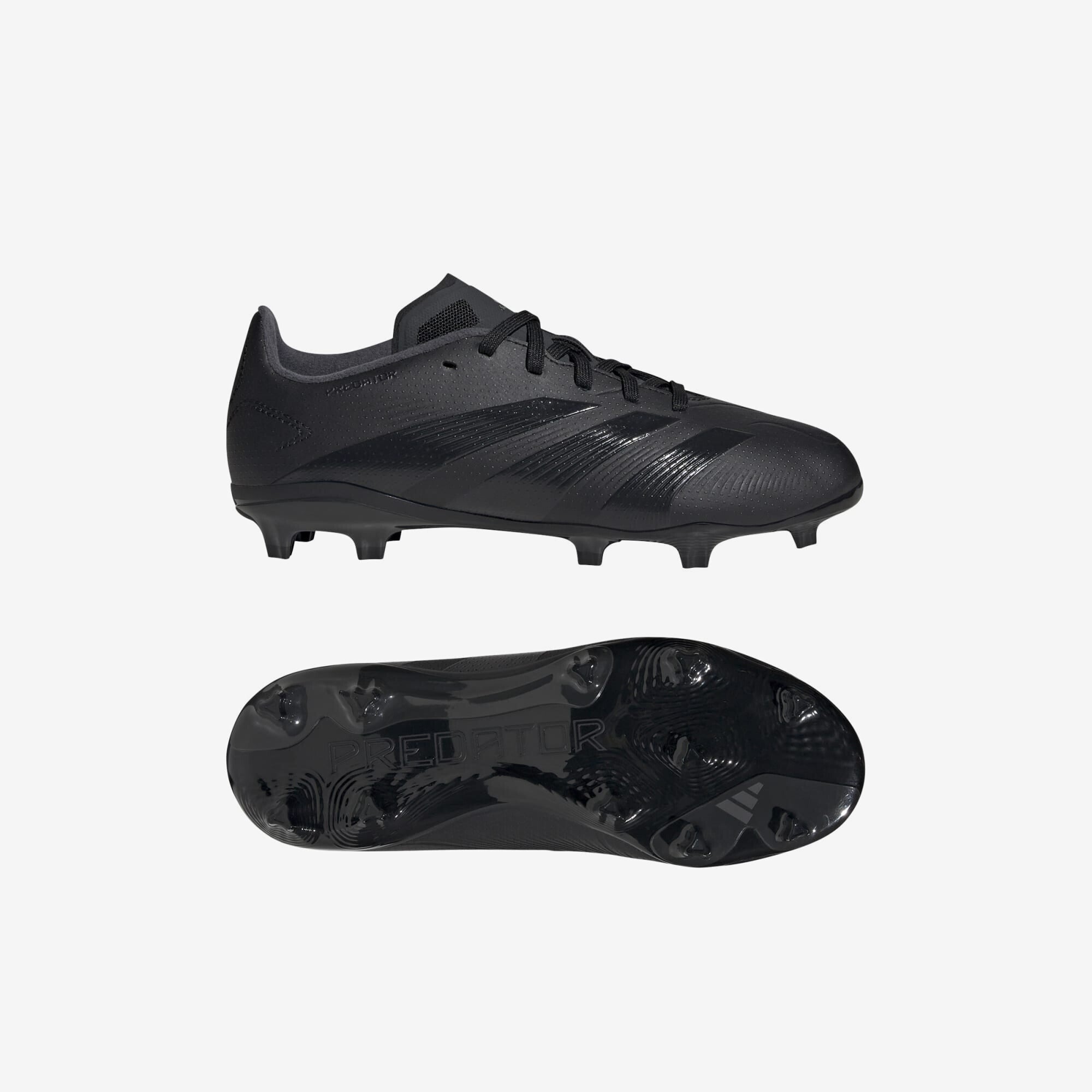 adidas Jr. Predator League Big Kids' Firm-Ground Low-Top Soccer Cleats - Core Black / Carbon / Core Black