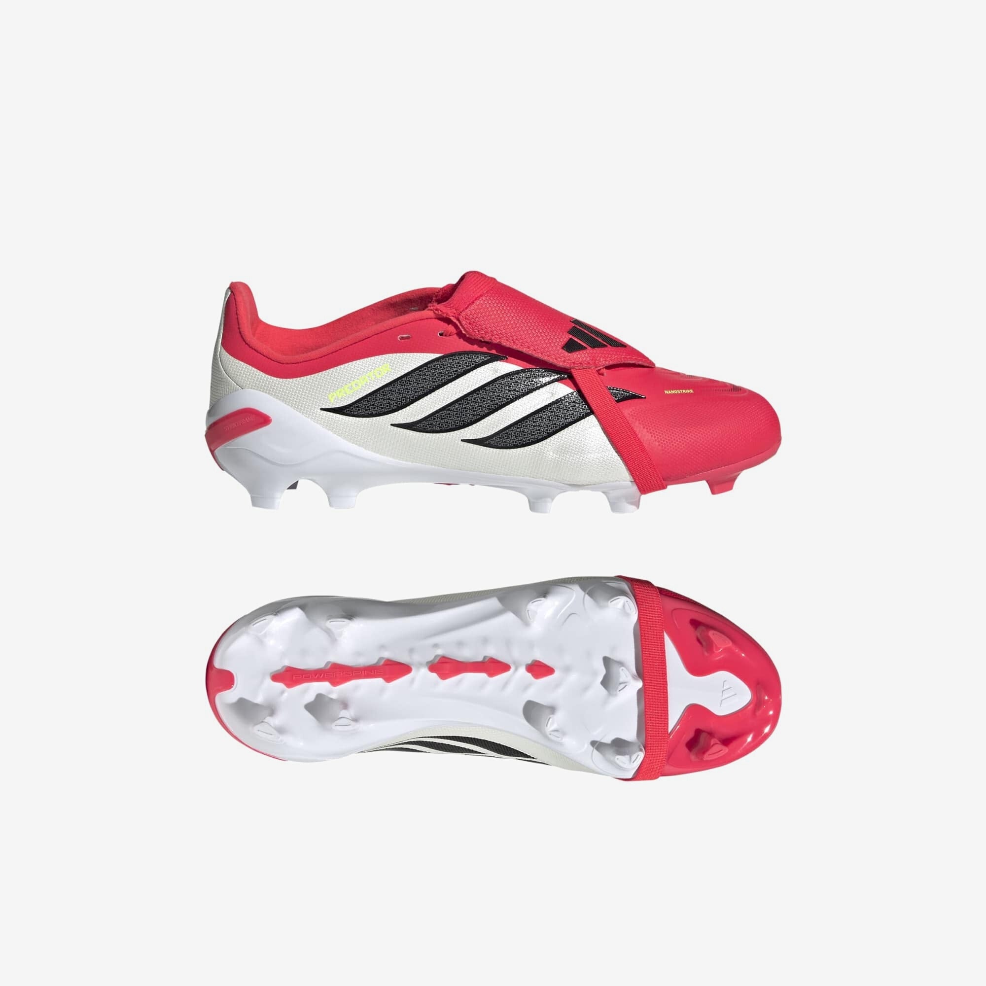 adidas Jr. Predator League Fold-Over Tongue Big Kids' Firm-Ground Low-Top Soccer Cleats - Lucid Red / Core Black / Cloud White