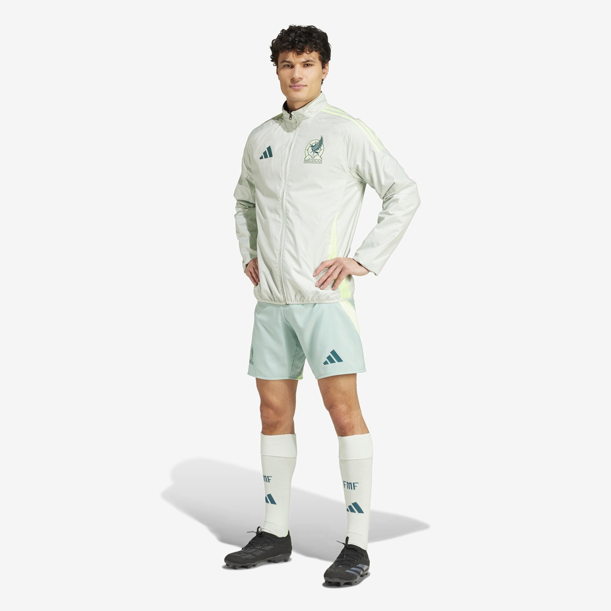 adidas Mexico Anthem Men's Full-Zip Soccer Jacket - Dark Burgundy / Linen Green