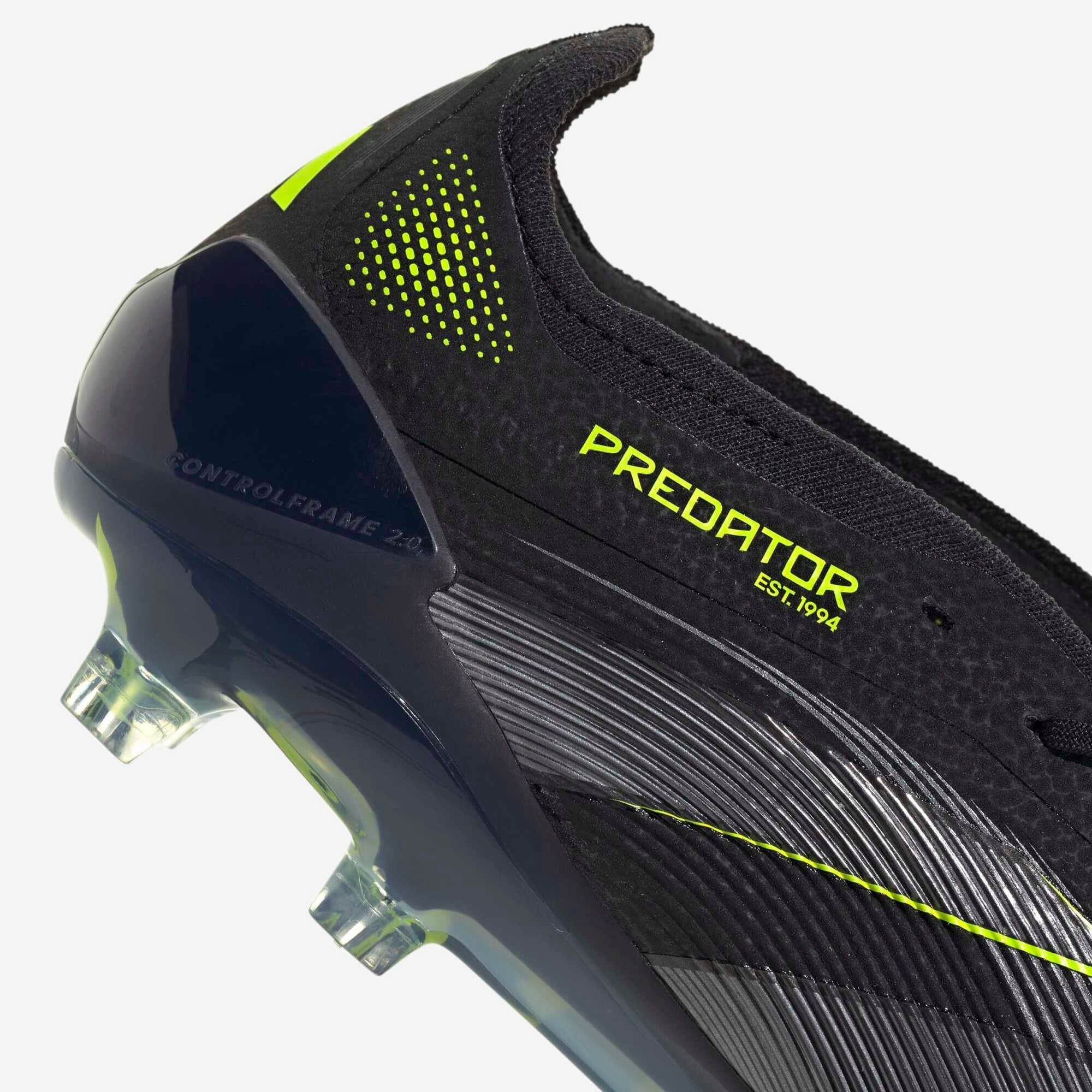 adidas Predator Elite Fold-Over Tongue Firm-Ground Low-Top Soccer Cleats - Core Black / Carbon / Lucid Lemon