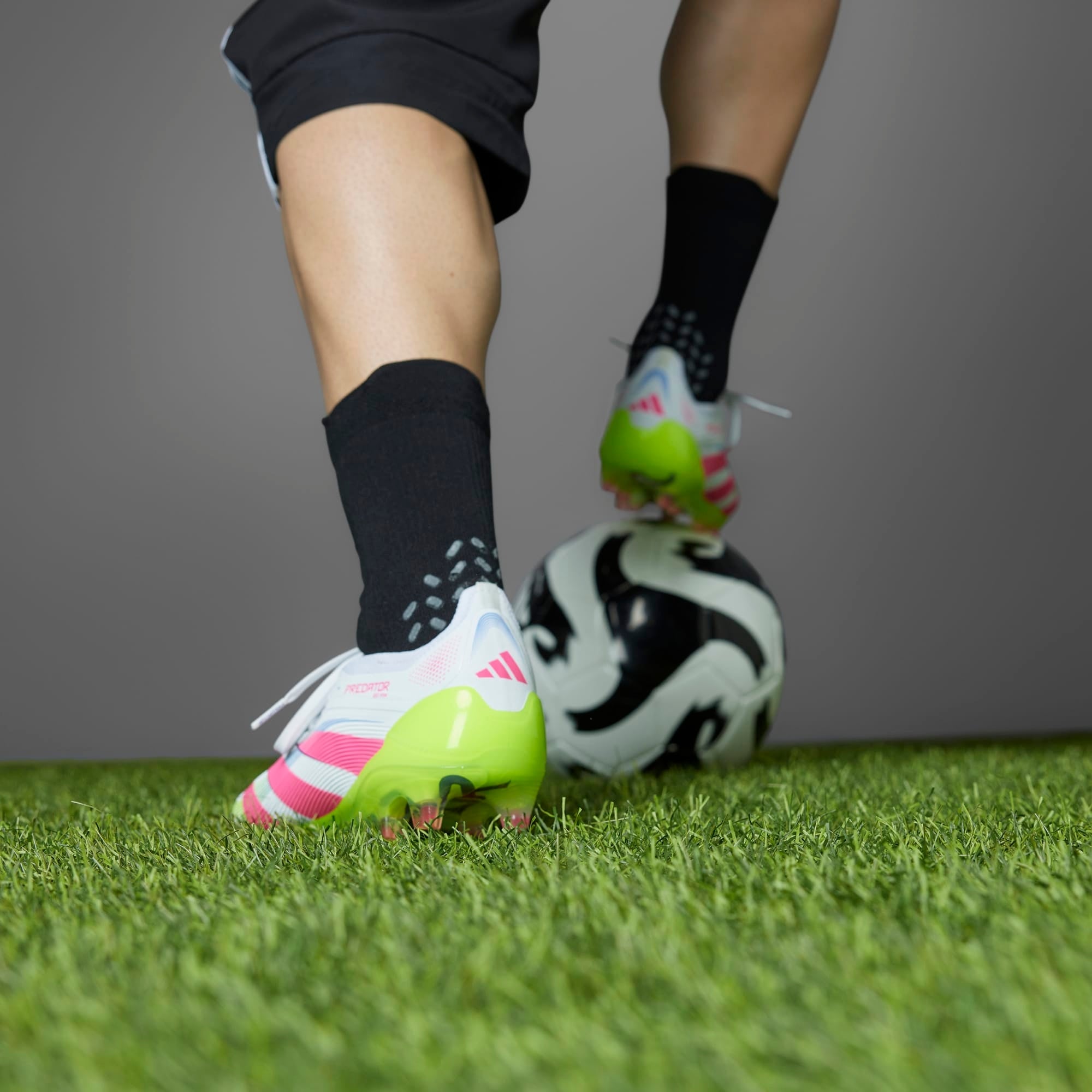 adidas Predator Elite FG Low-Top Soccer Cleats - Cloud White / Lucid Pink / Lucid Lemon