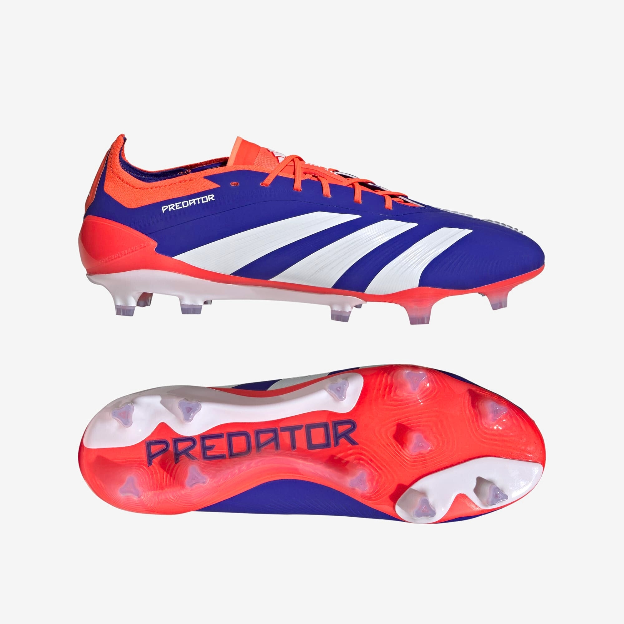 adidas Predator Elite FG Low-Top Soccer Cleats - Lucid Blue / Cloud White / Solar Red