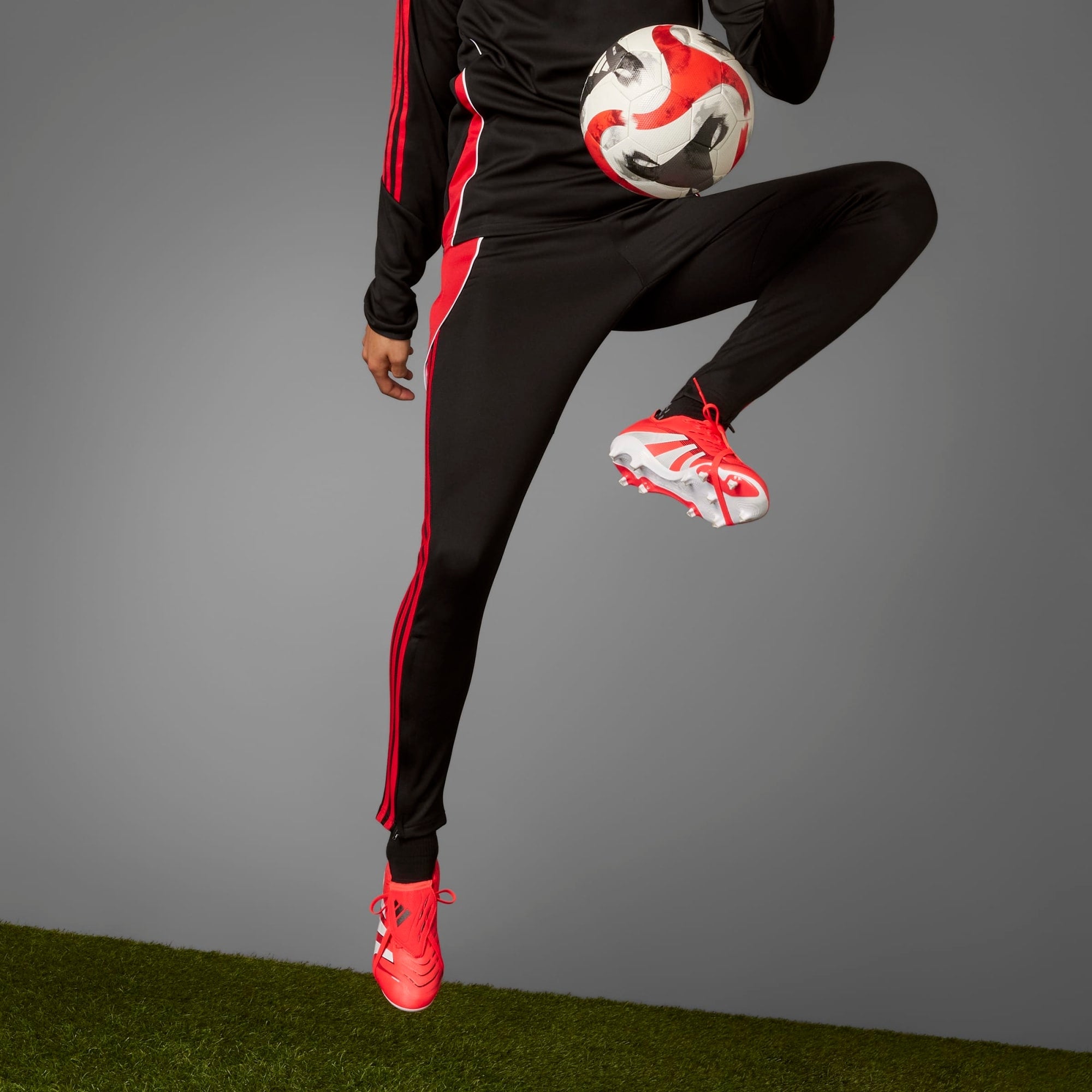 adidas Predator League Fold-Over Tongue Firm/Multi-Ground Low-Top Soccer Cleats - Lucid Red / Cloud White / Core Black