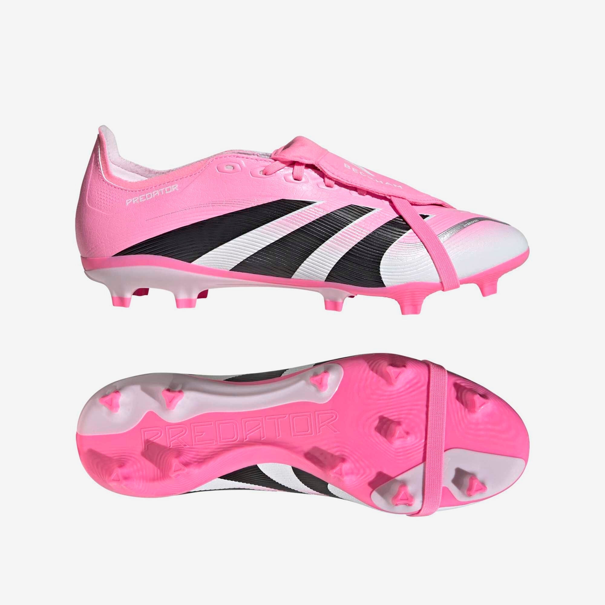 adidas Predator League Fold-Over Tongue Firm/Multi-Ground Low-Top Soccer Cleats - Beam Pink / Core Black / Cloud White