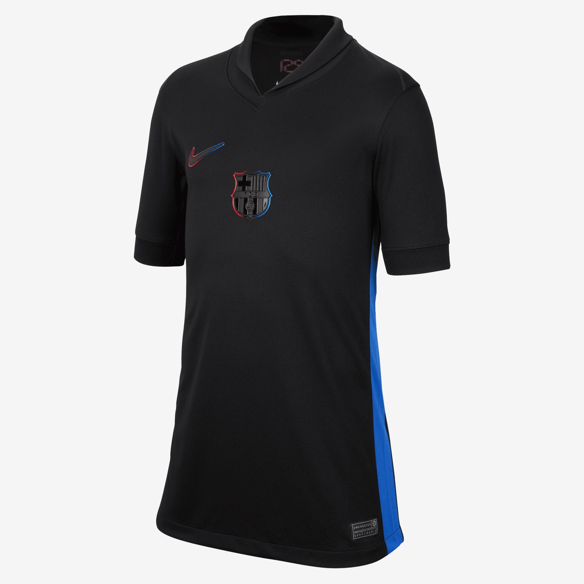 Nike FC Barcelona 2024/25 Stadium Away Big Kids' Dri-FIT Soccer Replica Jersey - Black/Hyper Royal/University Red/Black