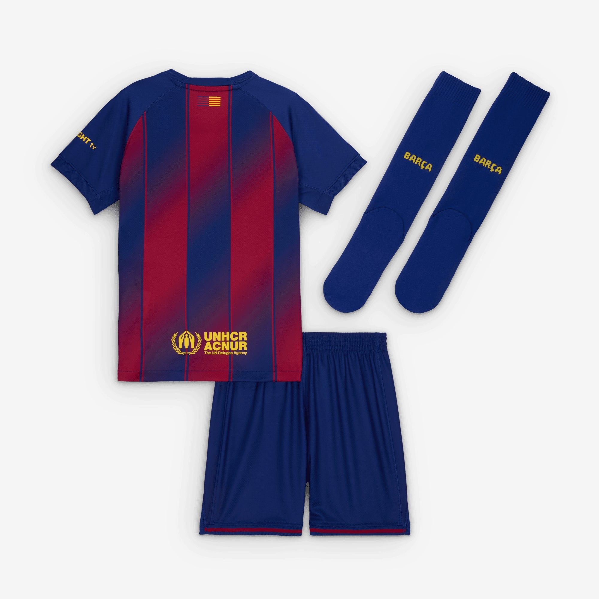 Nike FC Barcelona 2025/26 Stadium Home Little Kids' Soccer Replica 3-Piece Kit - Deep Royal Blue/Midwest Gold