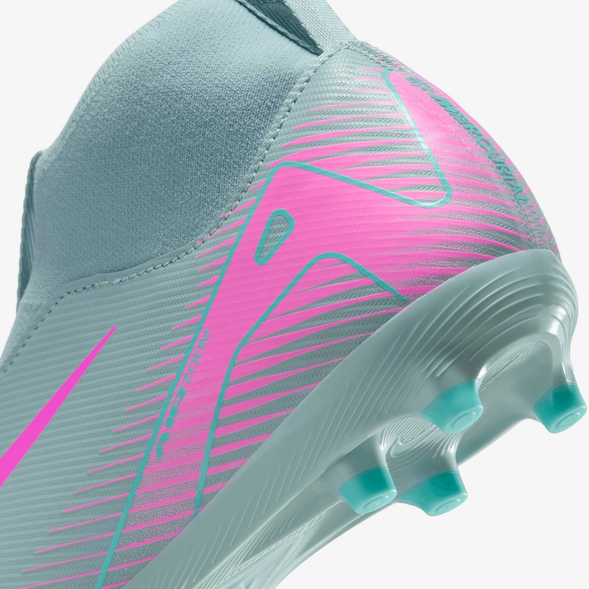 Nike Jr. Mercurial Superfly 10 Academy Little/Big Kids' MG High-Top Soccer Cleats - Ocean Cube/Pink Blast