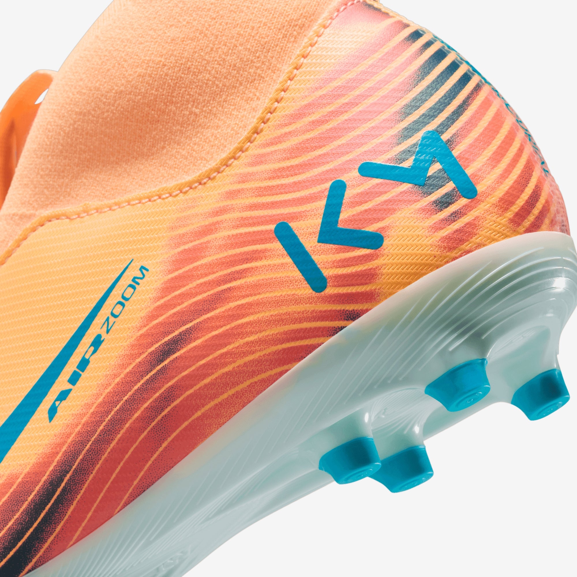 Nike Jr. Mercurial Superfly 10 Academy Kylian Mbappé Big Kids' Multi-Ground High-Top Soccer Cleats - Melon Tint/Neo Turq-Igloo
