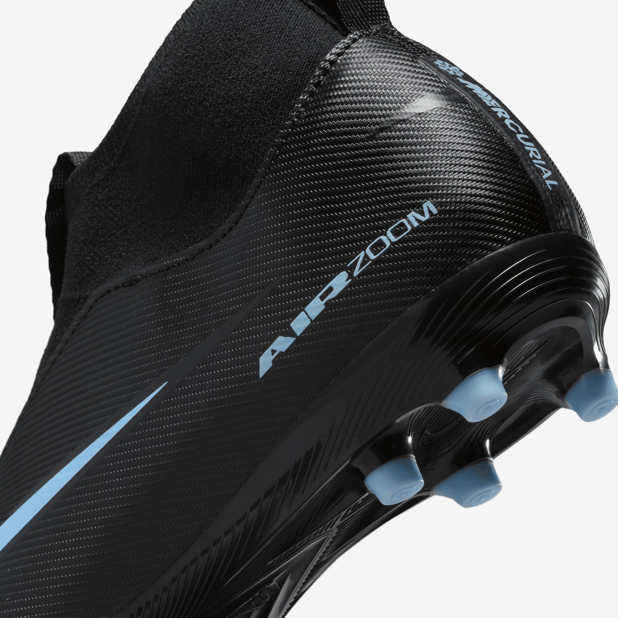 Nike Jr. Mercurial Superfly 10 Academy Little/Big Kids' Multi-Ground High-Top Soccer Cleats - Black/Ice Blue