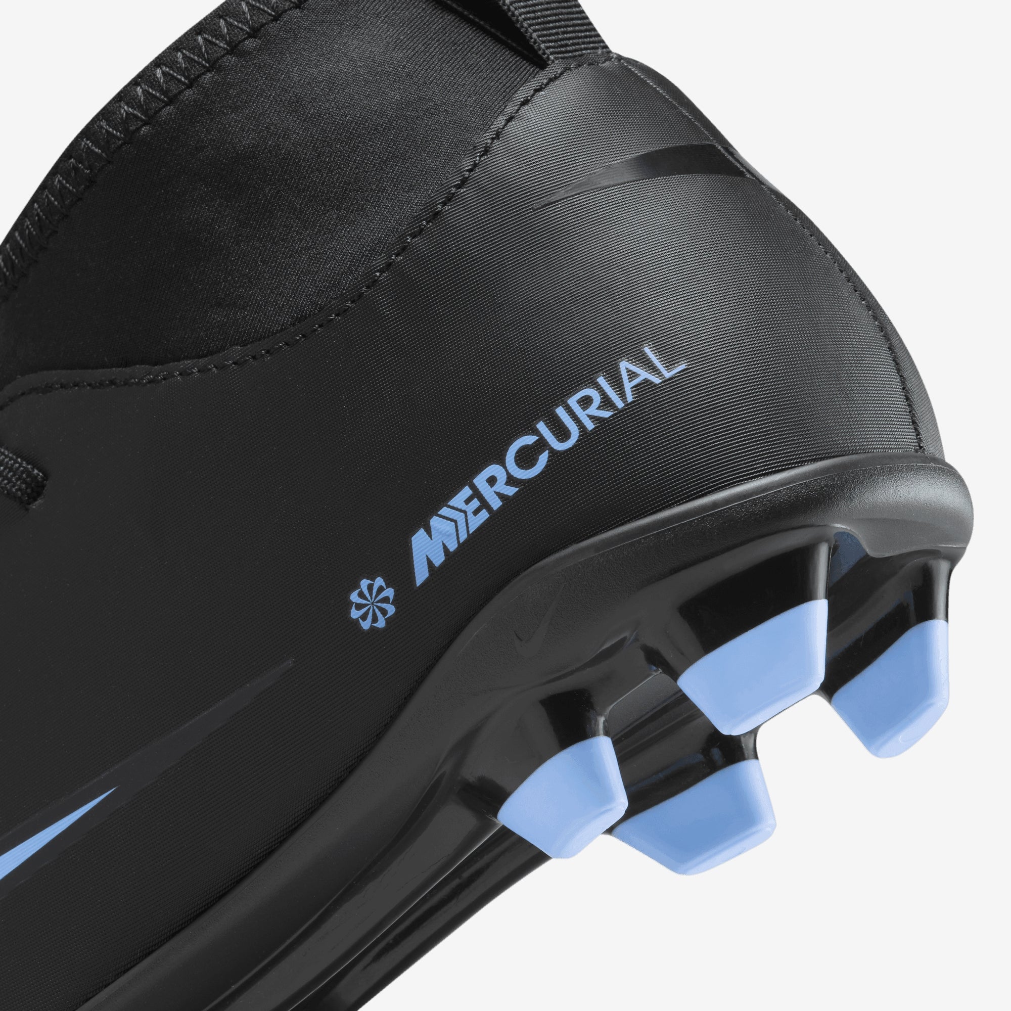 Nike Jr. Mercurial Superfly 10 Club Little/Big Kids' Multi-Ground High-Top Soccer Cleats - Black/Ice Blue