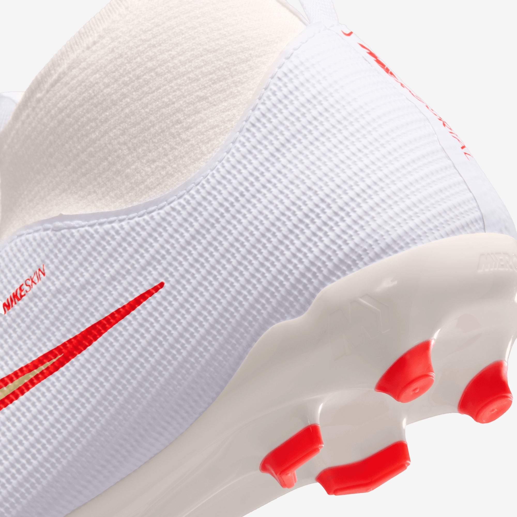 Nike Jr. Mercurial Superfly 11 Academy Big Kids' Multi-Ground High-Top Soccer Cleats - White/Blur-Bright Crimson