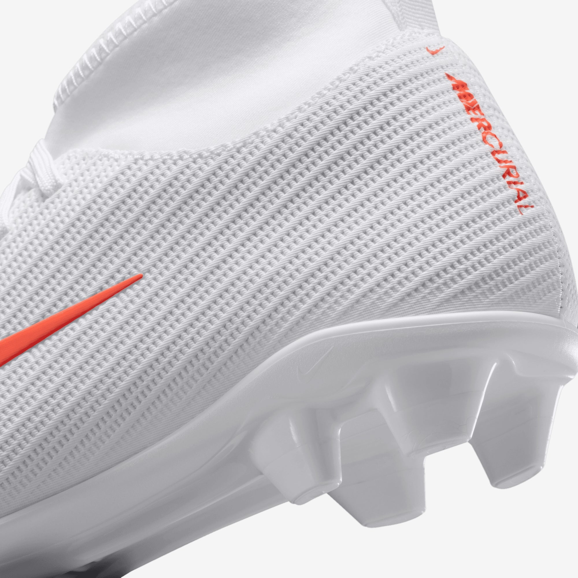 Nike Jr. Mercurial Superfly 11 Club Big Kids' Multi-Ground High-Top Soccer Cleats - White/Blur-Bright Crimson