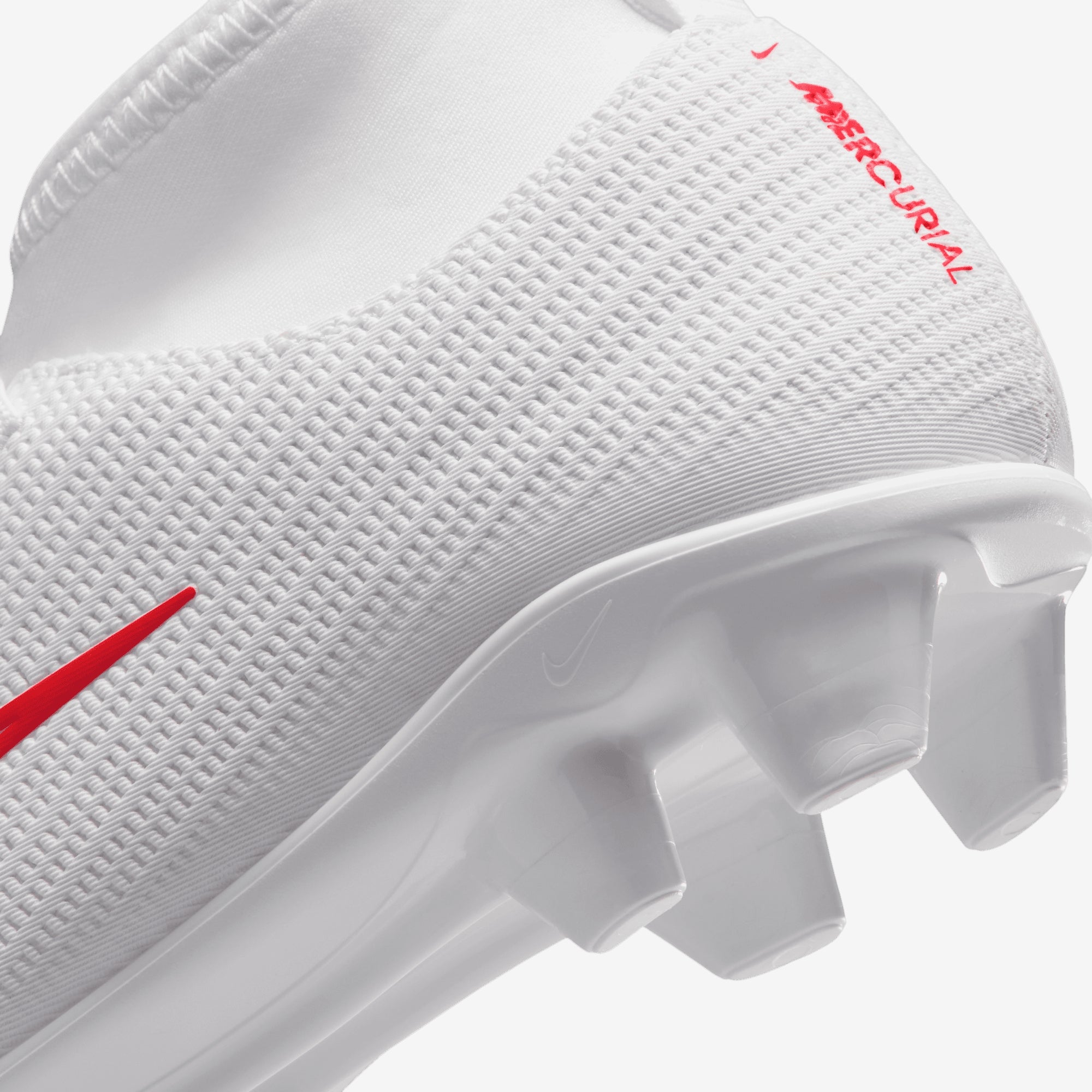 Nike Jr. Mercurial Superfly 11 Club Little Kids' Multi-Ground High-Top Soccer Cleats - White/Blur-Bright Crimson