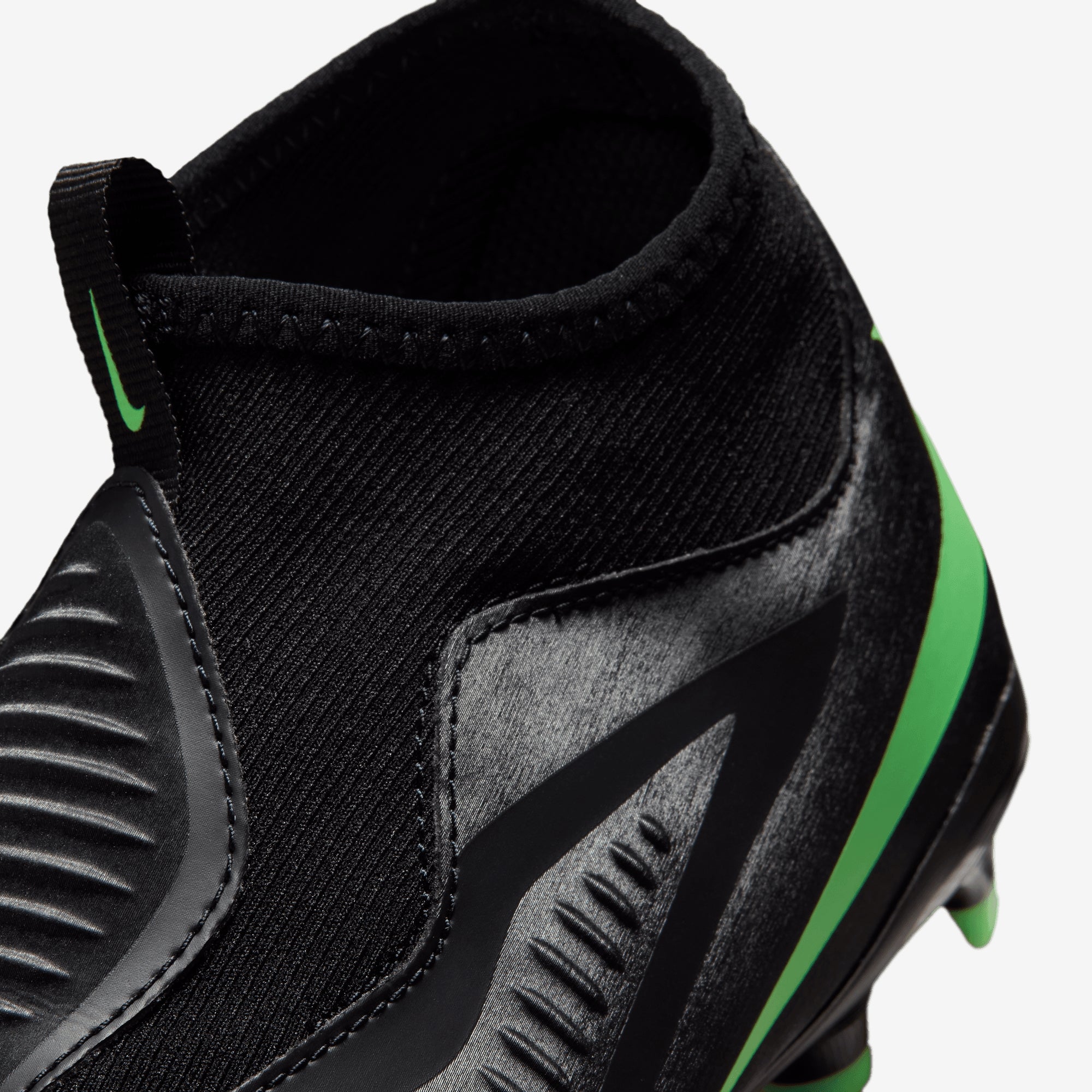 Nike Jr. Phantom 6 High Academy Big Kids' Multi-Ground Soccer Cleats - Black/Illusion Green-Black