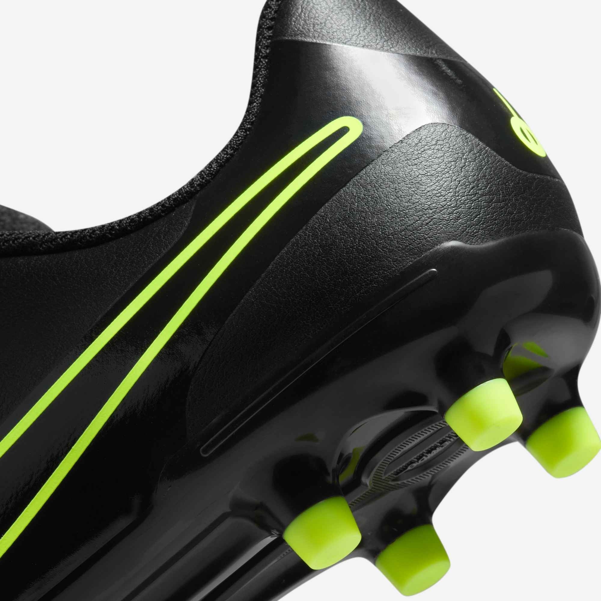 Nike Jr. Tiempo Legend 10 Club Little/Big Kids' MG Low-Top Soccer Cleats - Black/Volt