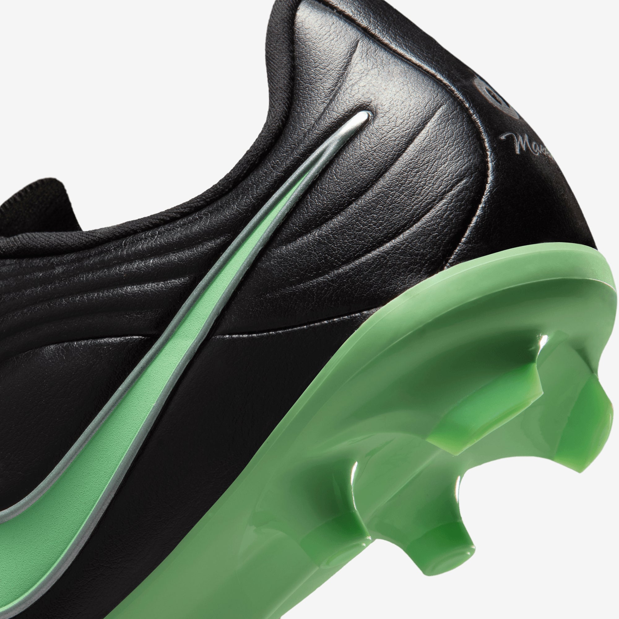 Nike Jr. Tiempo Maestro Academy Big Kids' Multi-Ground Low-Top Soccer Cleats - Black/Illusion Green-Black