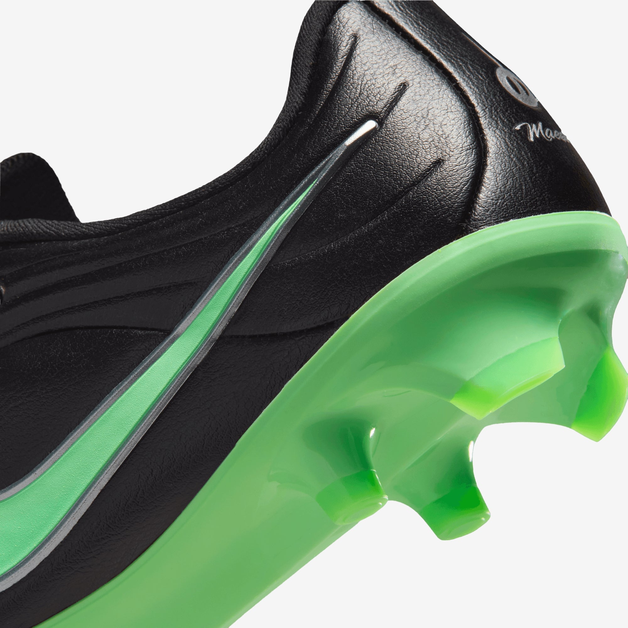 Nike Jr. Tiempo Maestro Academy Little Kids' Multi-Ground Low-Top Soccer Cleats - Black/Illusion Green-Black