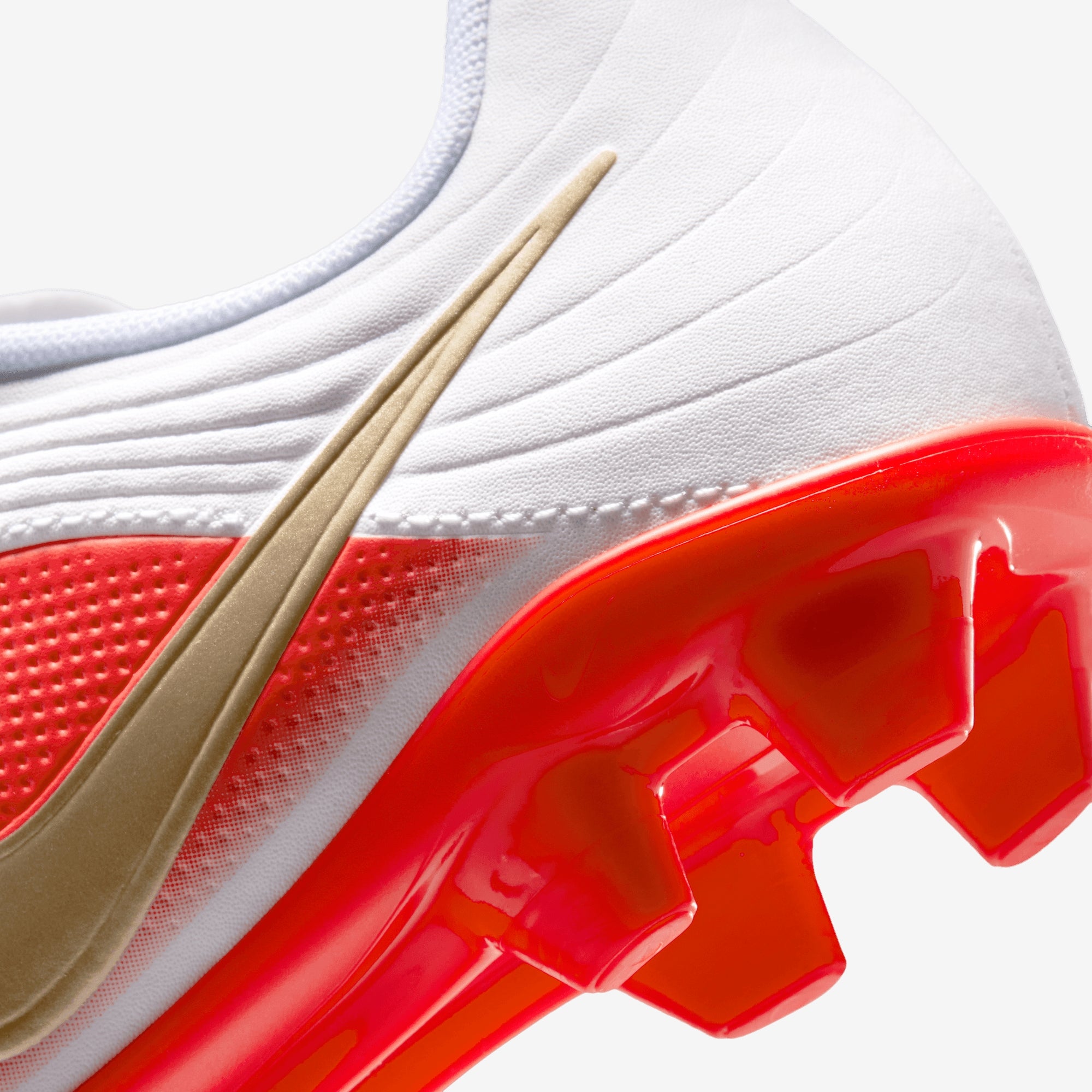 Nike Jr. Tiempo Maestro Club Big Kids' Multi-Ground Low-Top Soccer Cleats - White/Blur-Bright Crimson