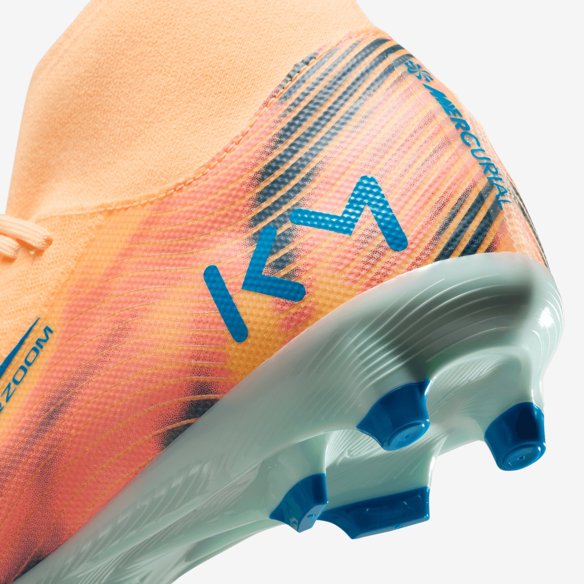 Nike Mercurial Superfly 10 Academy "Kylian Mbappé" Multi-Ground High-Top Soccer Cleats - Melon Tint/Neo Turq-Igloo