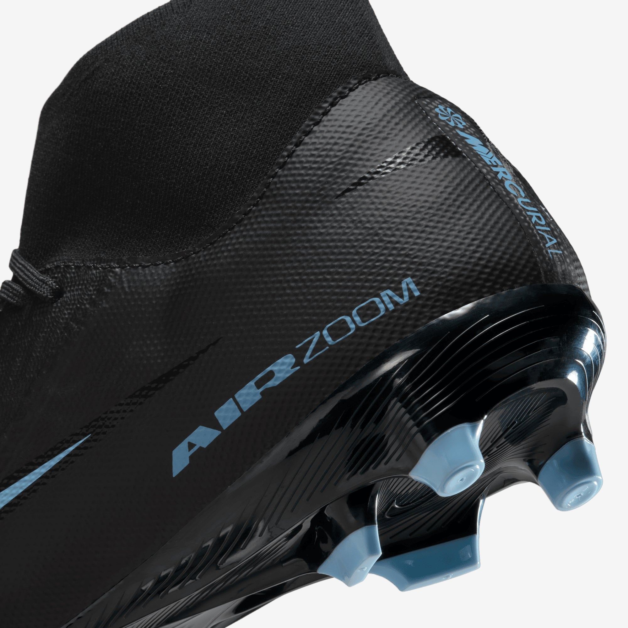Nike Mercurial Superfly 10 Academy Multi-Ground High-Top Soccer Cleats - Black/Ice Blue