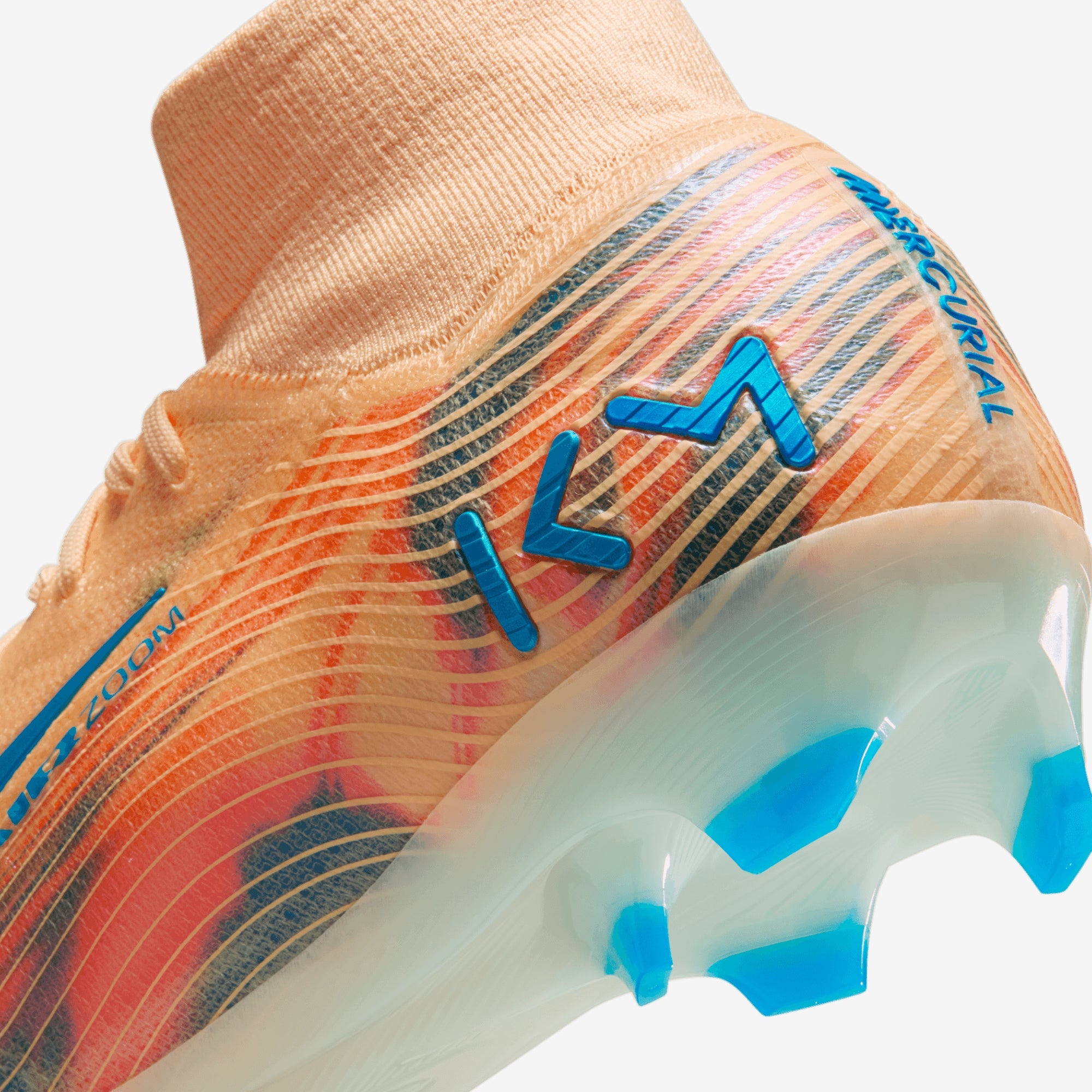 Nike Mercurial Superfly 10 Elite "Kylian Mbappé" Firm-Ground High-Top Soccer Cleats - Melon Tint/Neo Turq-Igloo