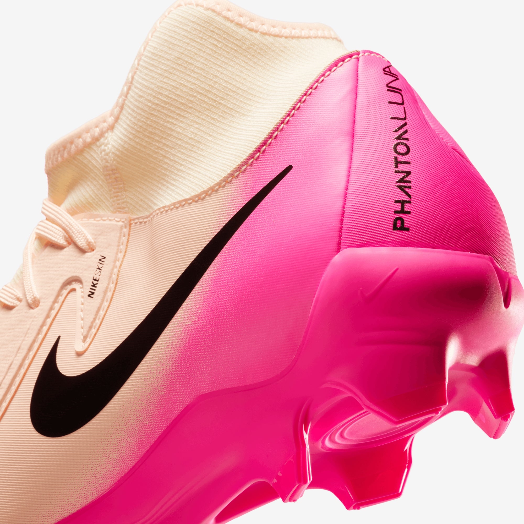 Nike Phantom Luna 2 Academy MG High-Top Soccer Cleats - Crimson Tint/Black-Pink Blast
