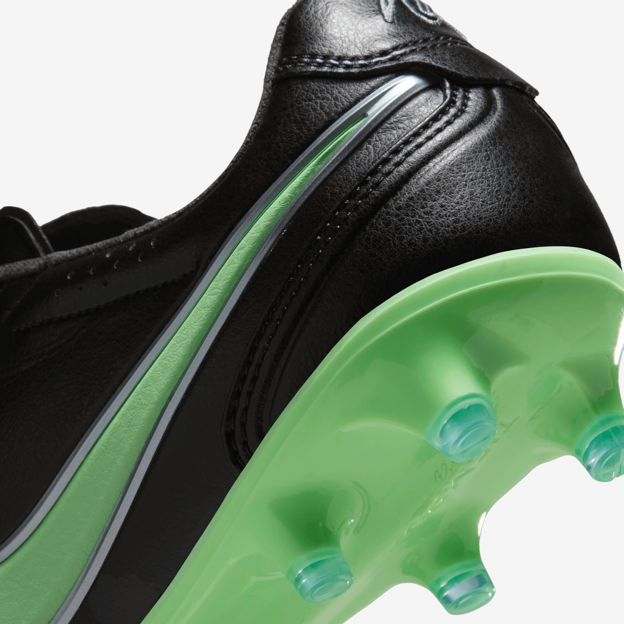 Nike Tiempo Ligera Pro Firm-Ground Low-Top Soccer Cleats - Black/Illusion Green-Black
