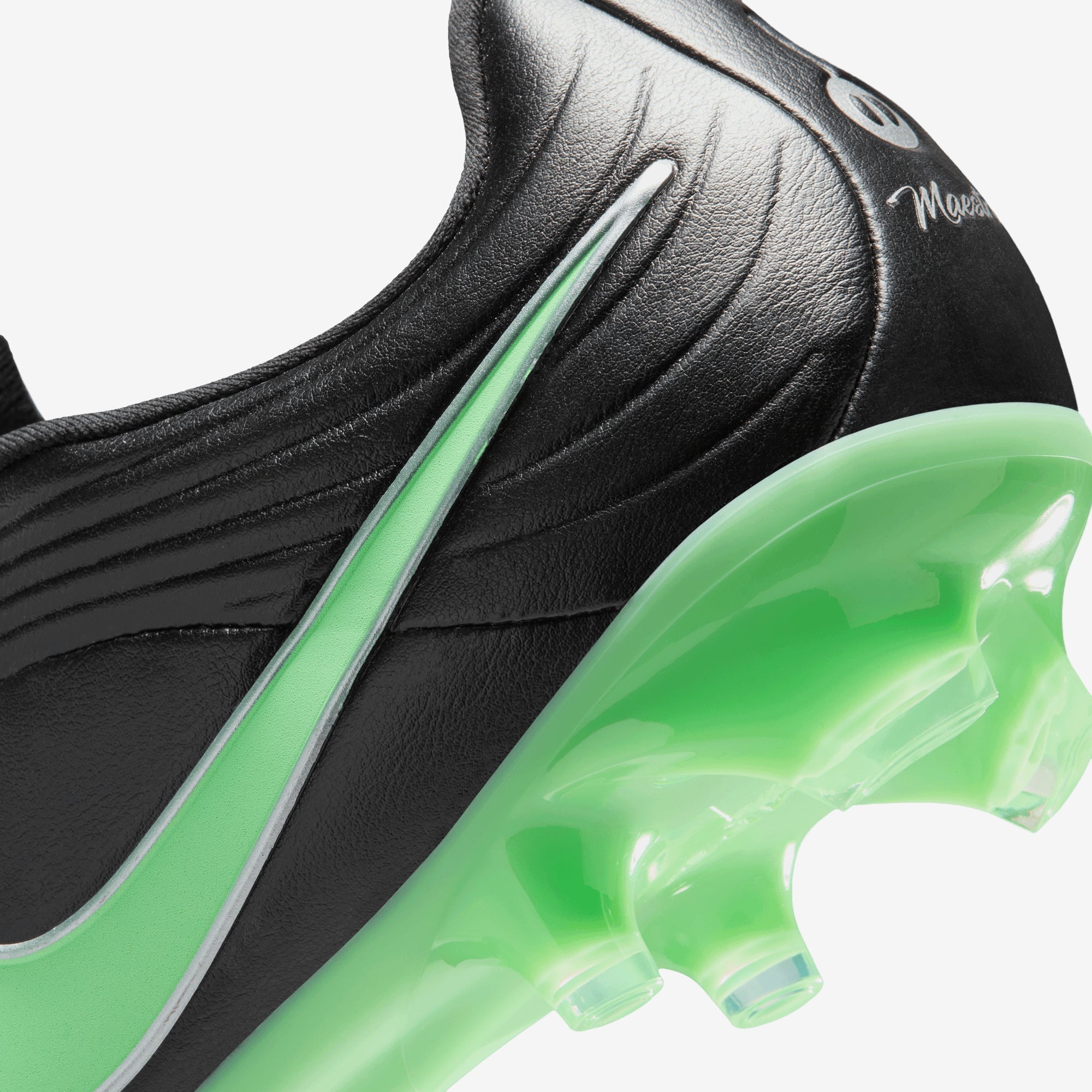 Nike Tiempo Maestro Academy Multi-Ground Low-Top Soccer Cleats - Black/Illusion Green-Black