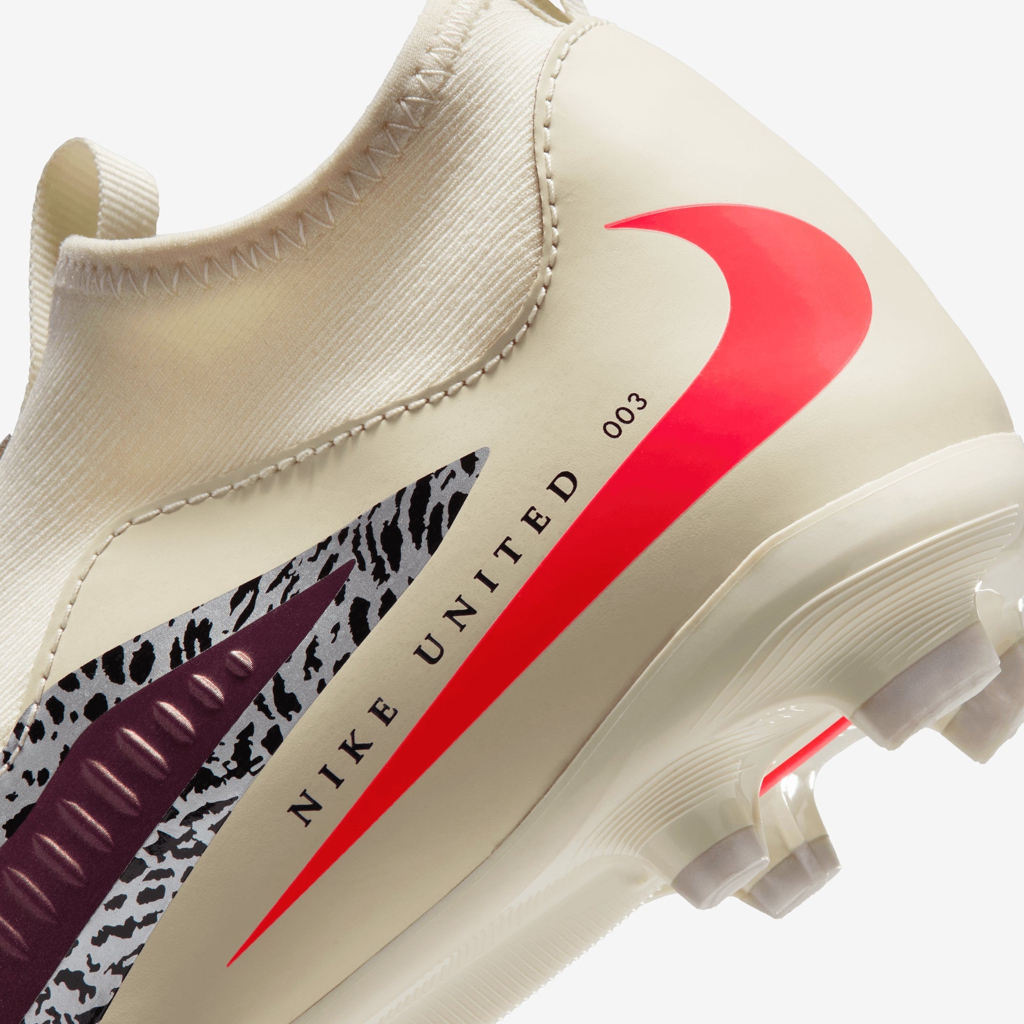 Nike United Jr. Phantom 6 High Academy Big Kids' Multi-Ground Soccer Cleats - Burgundy Crush/University Red-Fossil