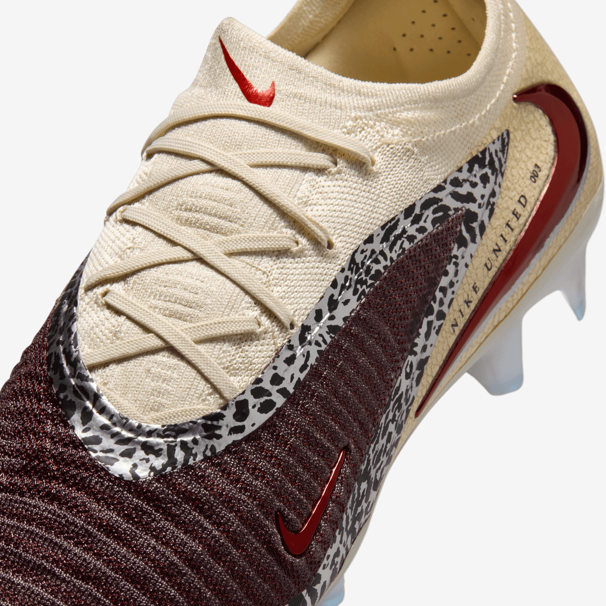 Nike United Phantom 6 Low Elite Firm-Ground Soccer Cleats - Burgundy Crush/University Red-Fossil