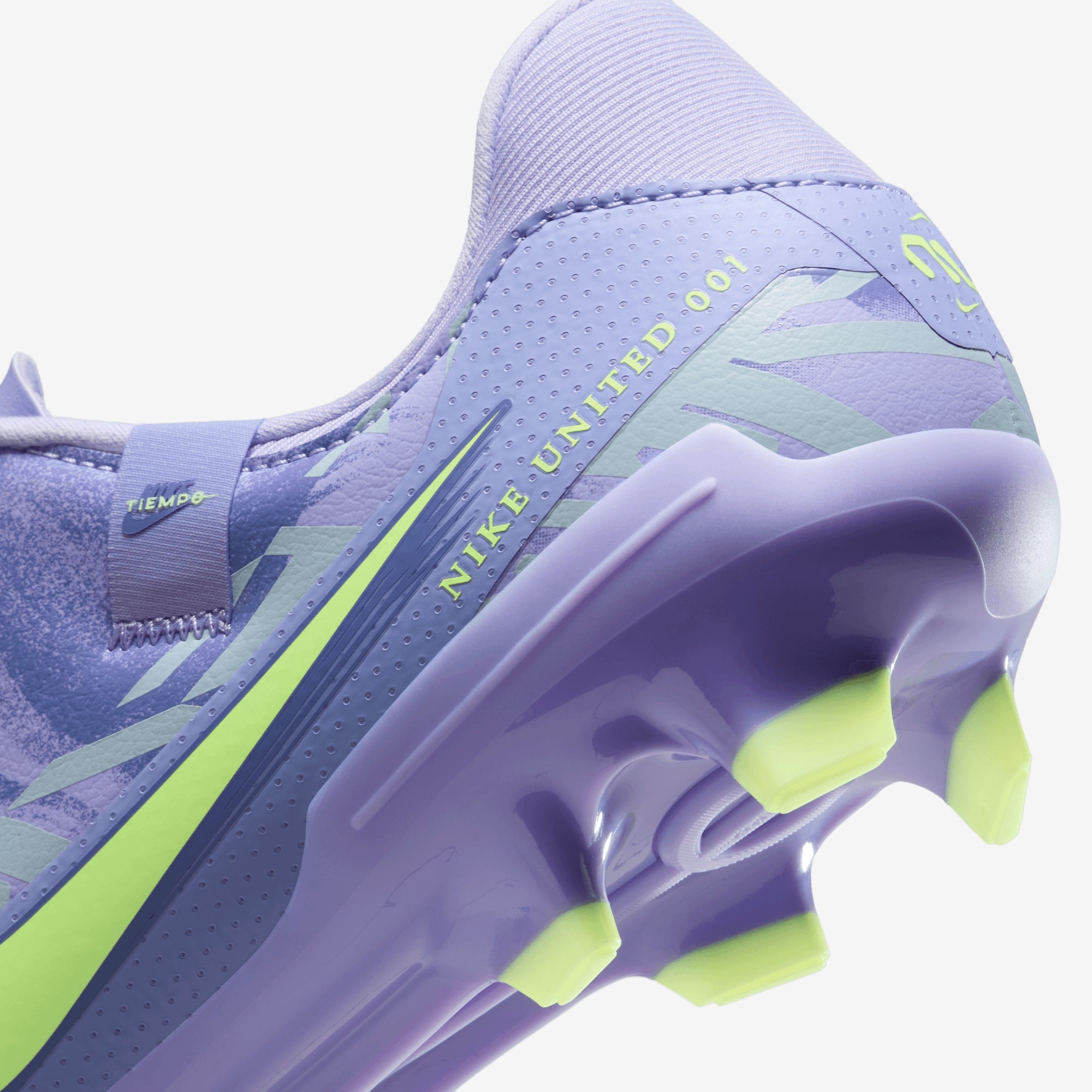 Nike United Tiempo Legend 10 Academy MG Low-Top Soccer Cleats - Purple Agate/Barely Volt