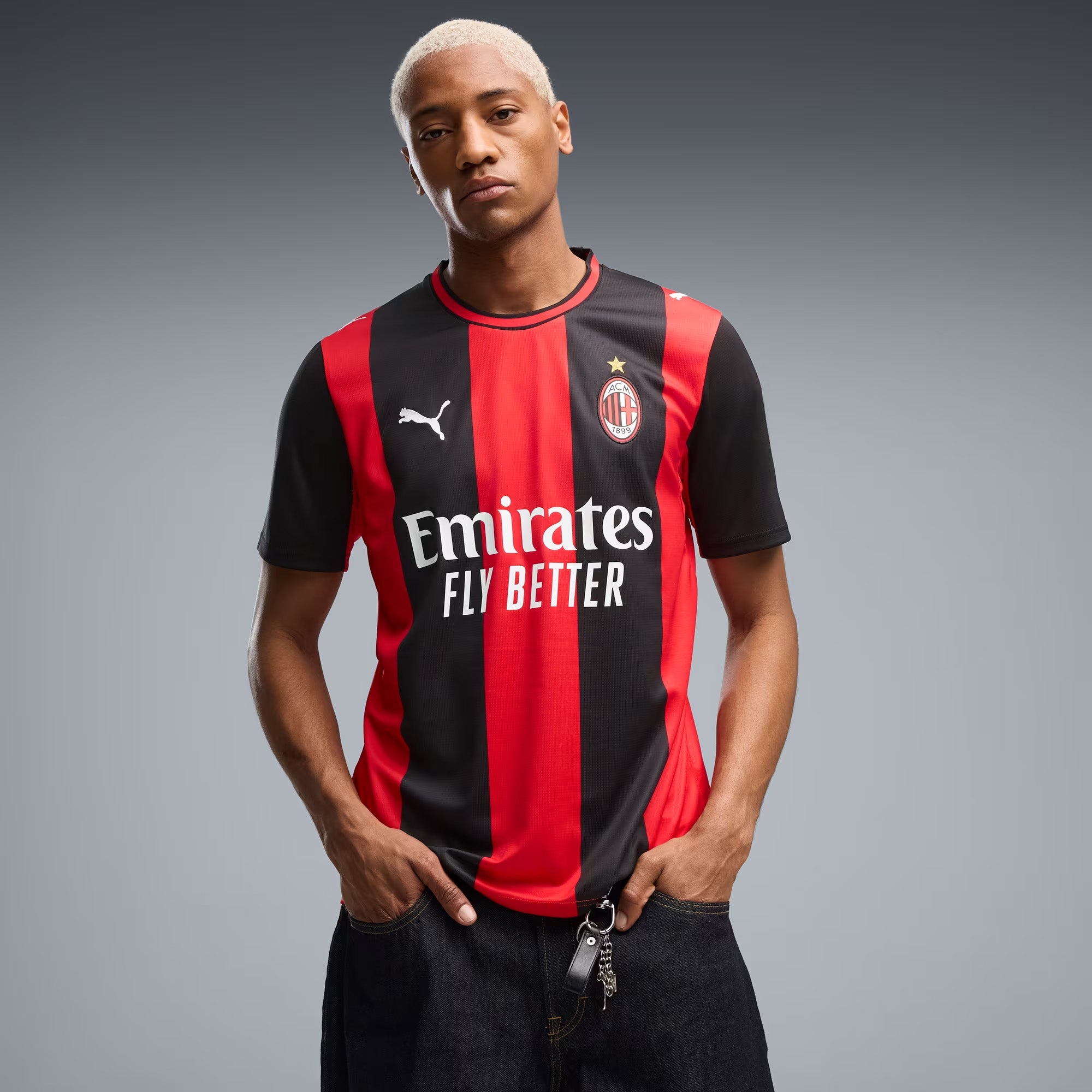 PUMA AC Milan 2026/27 Stadium Home Men's Soccer Jersey - PUMA Black-For All Time Red