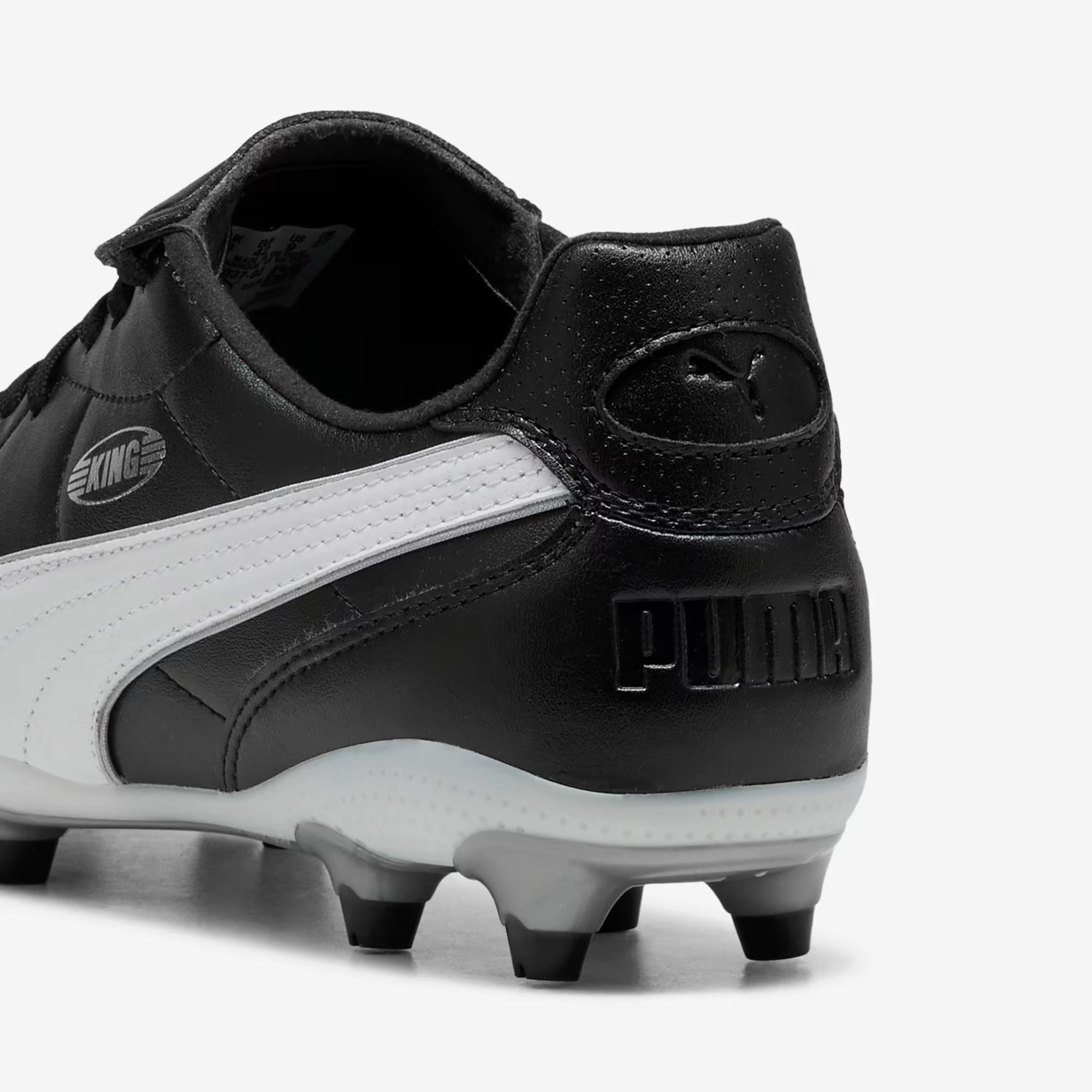 PUMA KING LIGA Firm/Artificial-Ground Low-Top Soccer Cleats - PUMA Black-PUMA Silver-PUMA White