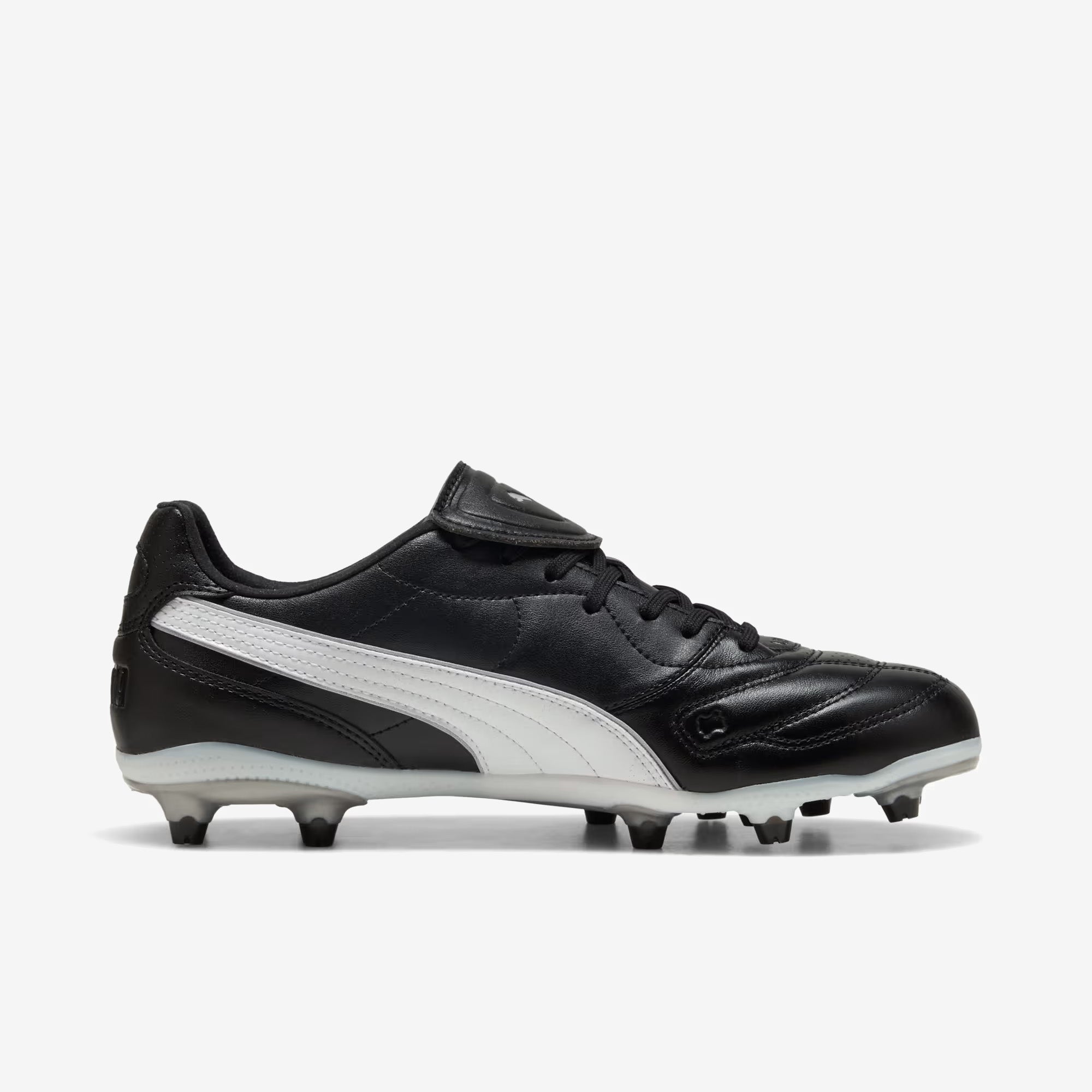 PUMA KING LIGA Firm/Artificial-Ground Low-Top Soccer Cleats - PUMA Black-PUMA Silver-PUMA White