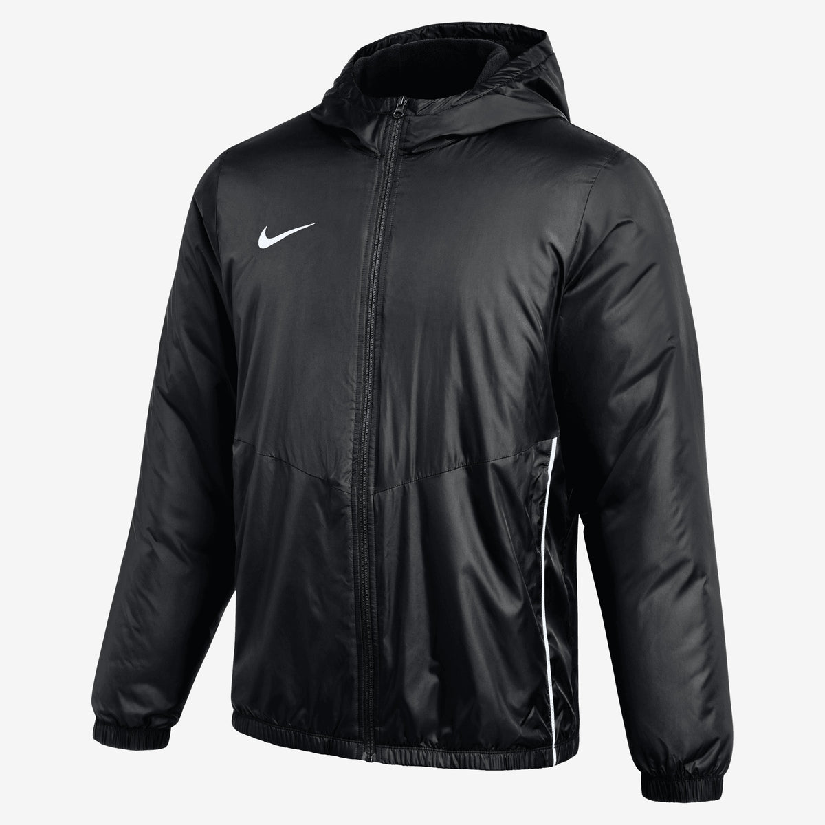 Nike Therma-FIT Park Men's Full-zip Hooded Soccer Jacket - Black/White/White
