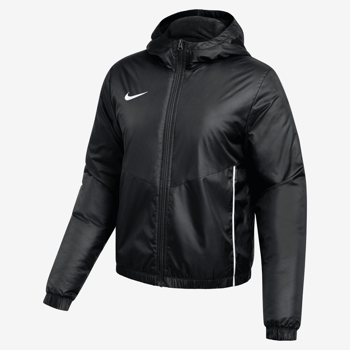 Nike Therma-FIT Park Women's Hooded Fall Soccer Jacket - Black/White/White