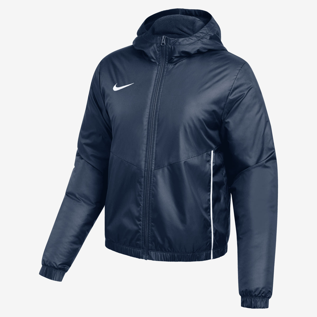 Nike Therma-FIT Park Women's Hooded Fall Soccer Jacket - Midnight Navy/White/White