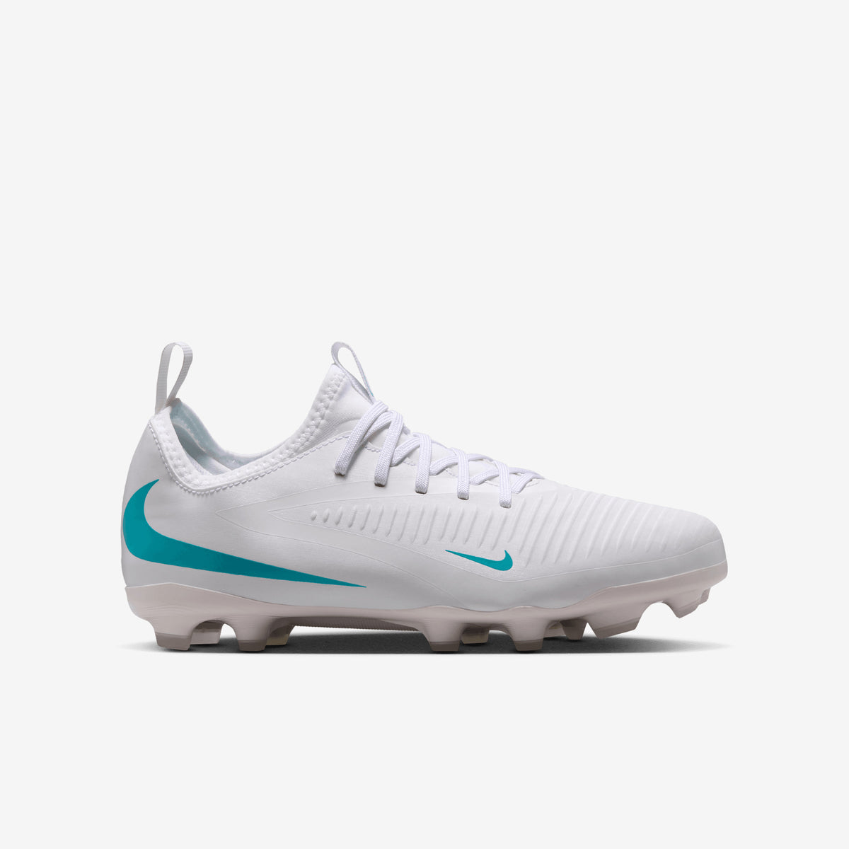 Nike Jr. Phantom 6 Low Academy Big Kids' Multi-Ground Soccer Cleats - White/Dusty Cactus-White
