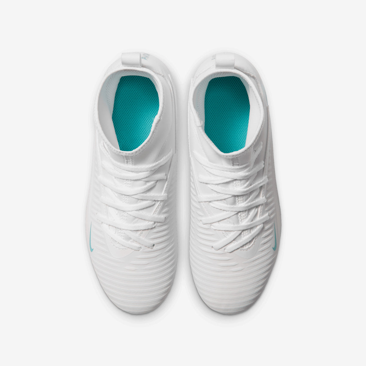 Nike Jr. Phantom 6 High Club Big Kids' Multi-Ground Soccer Cleats - White/Dusty Cactus-White
