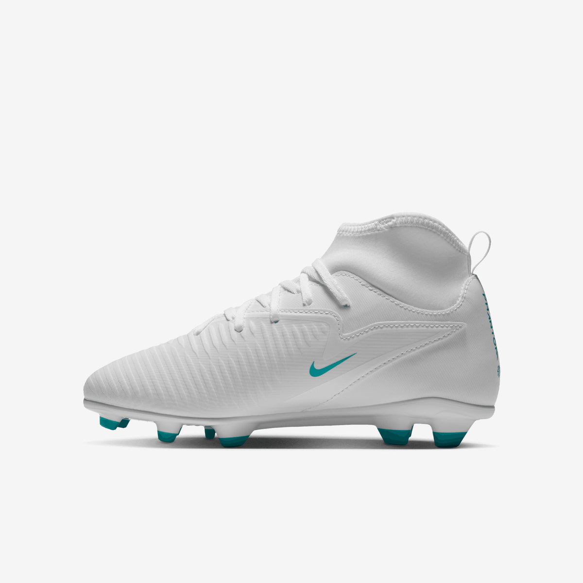 Nike Jr. Phantom 6 High Club Big Kids' Multi-Ground Soccer Cleats - White/Dusty Cactus-White