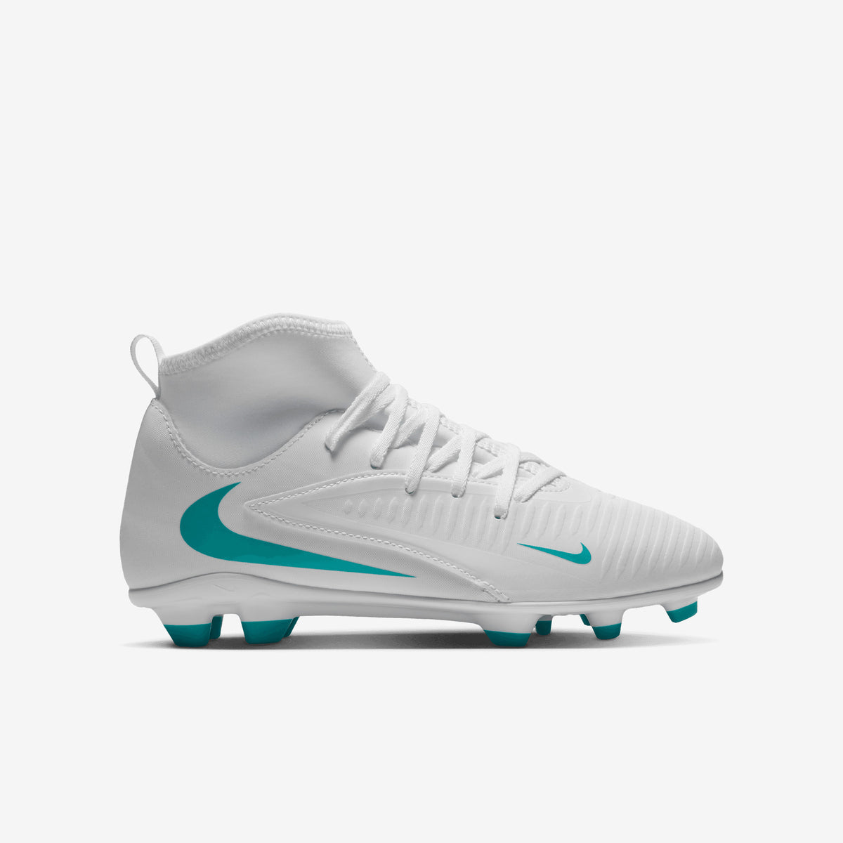 Nike Jr. Phantom 6 High Club Big Kids' Multi-Ground Soccer Cleats - White/Dusty Cactus-White