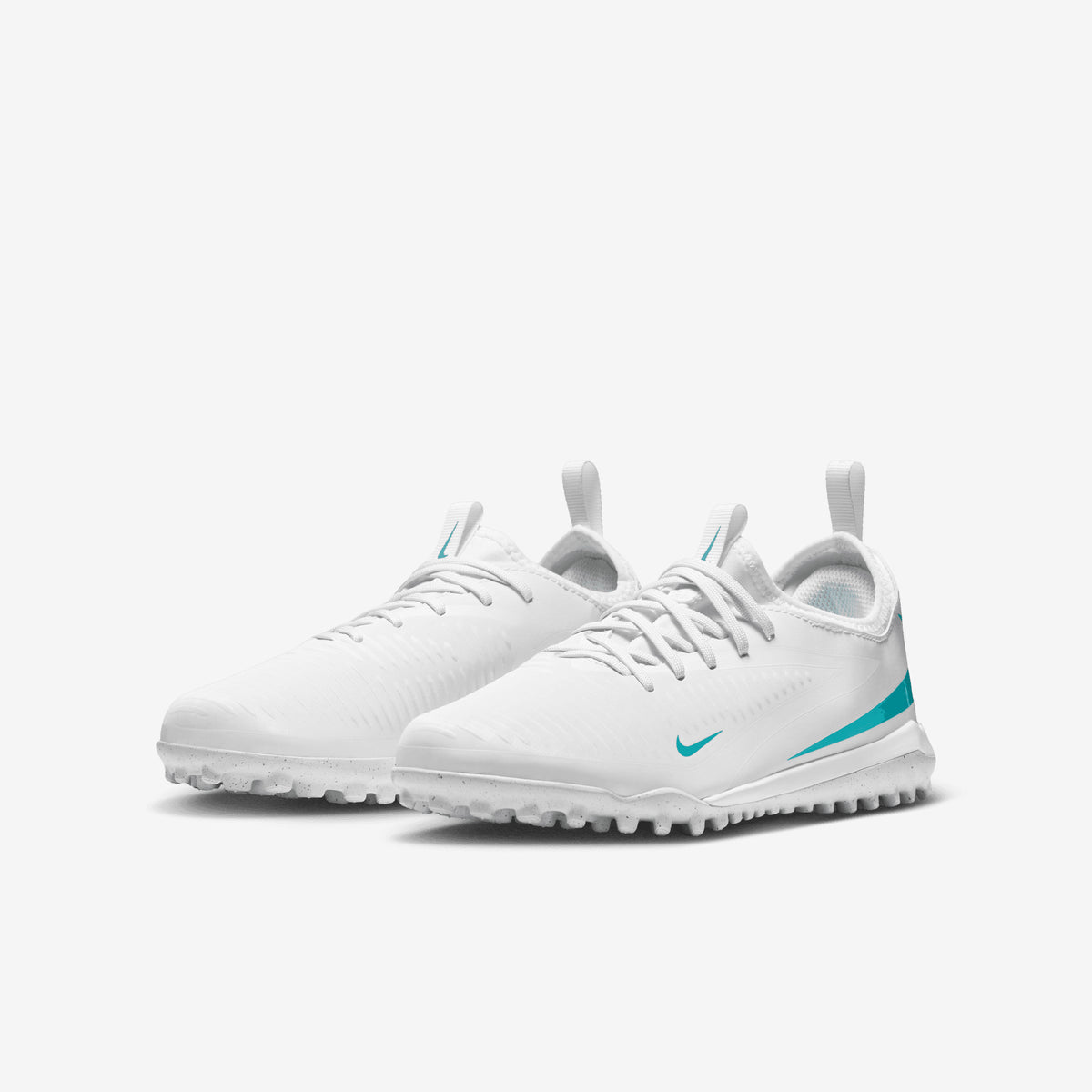 Nike Jr. Phantom 6 Low Academy Big Kids' Turf Soccer Shoes - White/Dusty Cactus-White