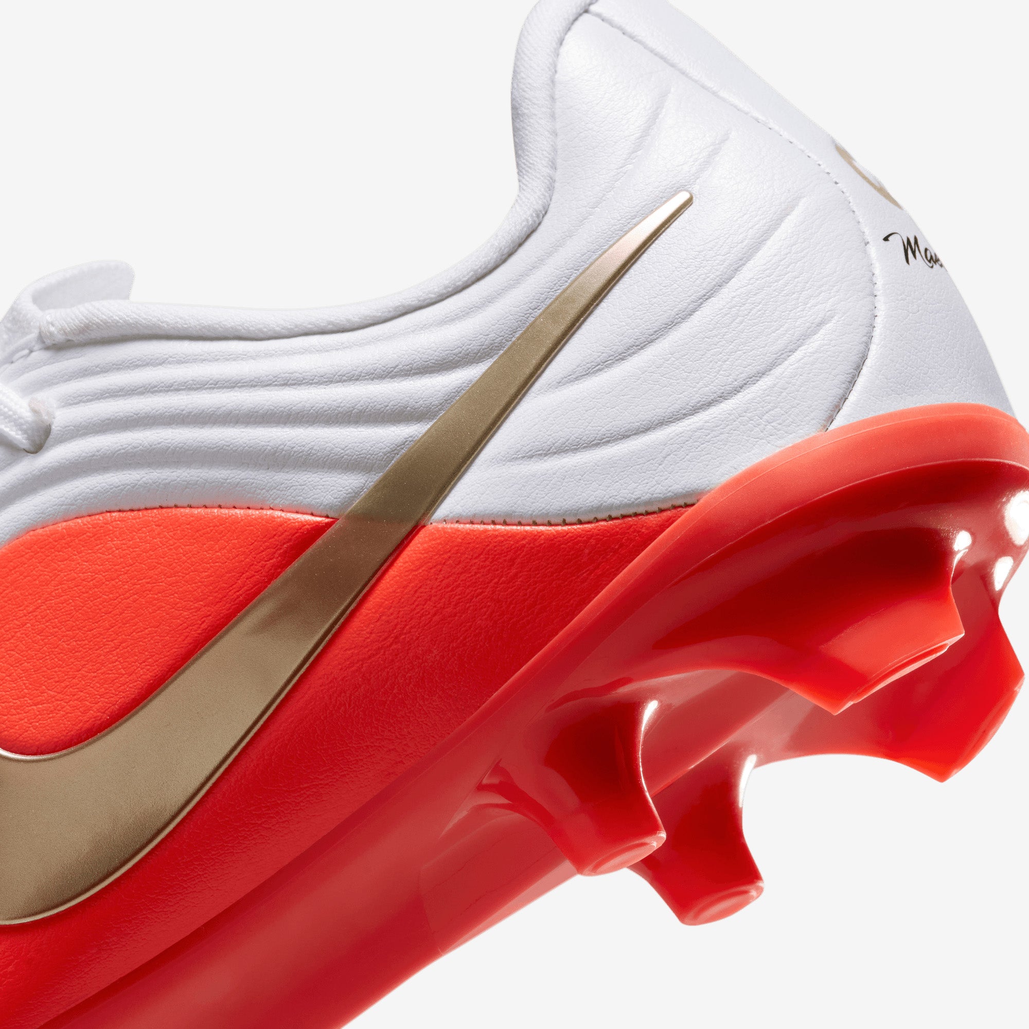 Nike Jr. Tiempo Maestro Academy Big Kids' Multi-Ground Low-Top Soccer Cleats - White/Blur-Bright Crimson